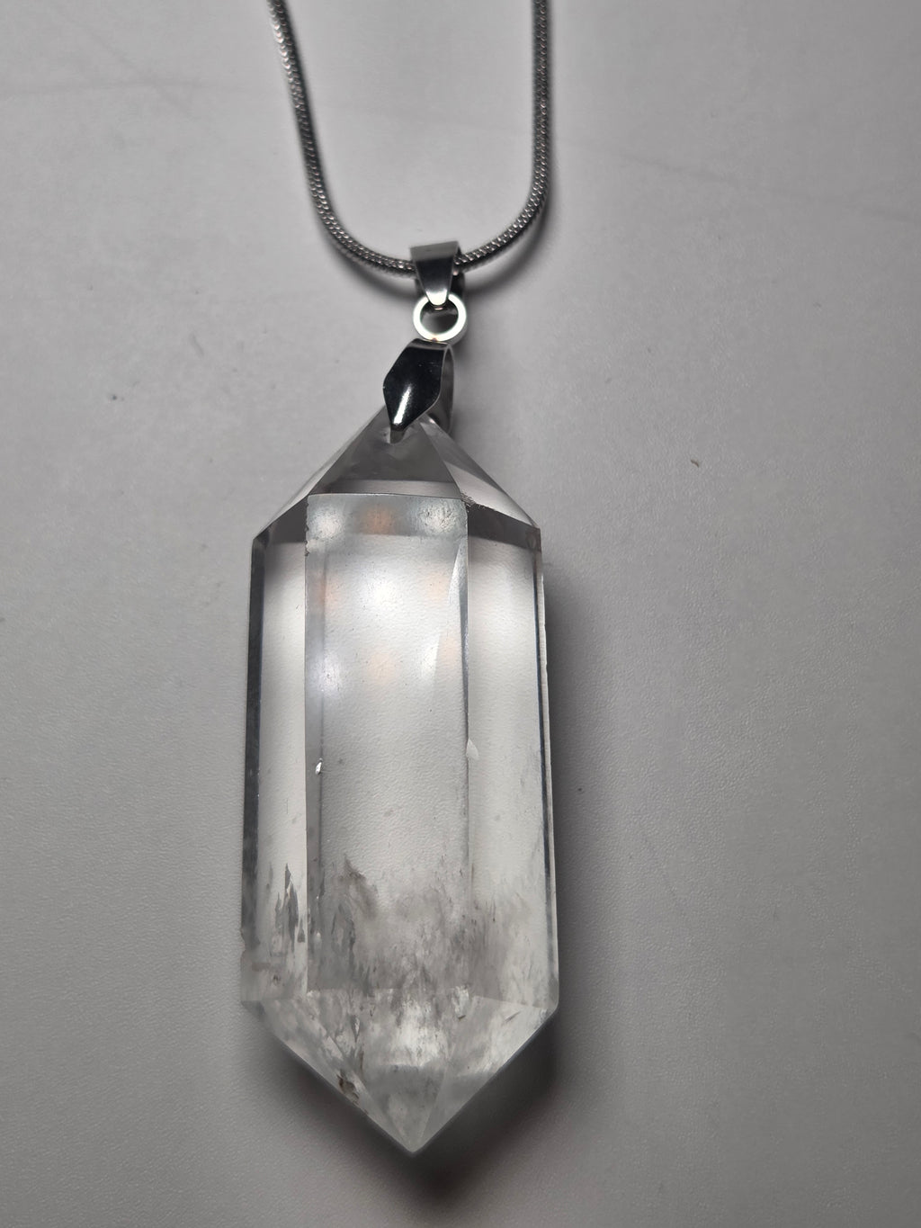 Grade AA Clear quartz crystal handmade necklace