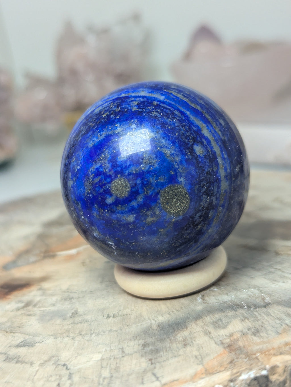 Lapis lazuli crystal sphere