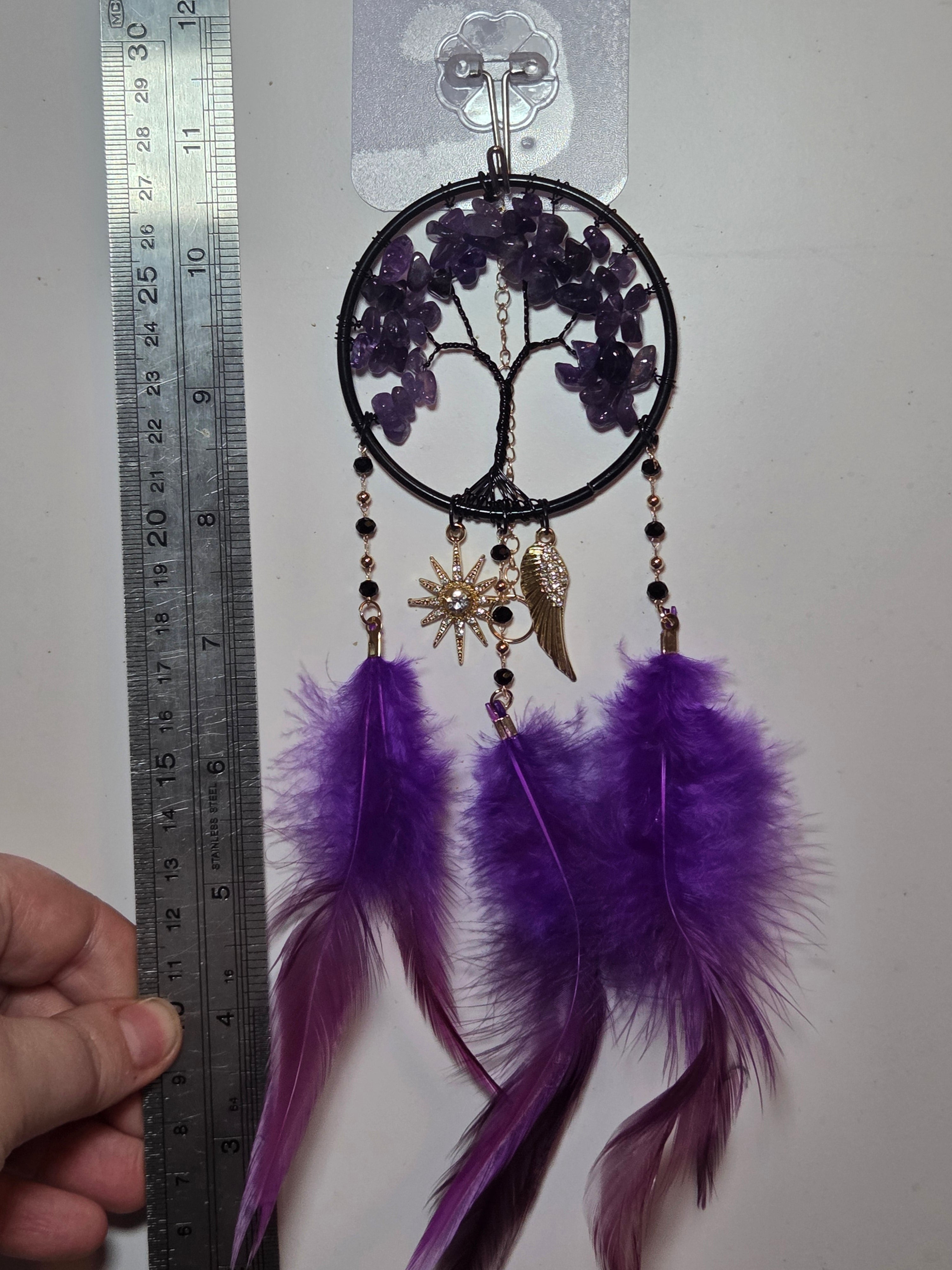 Amethyst crystal dream catcher