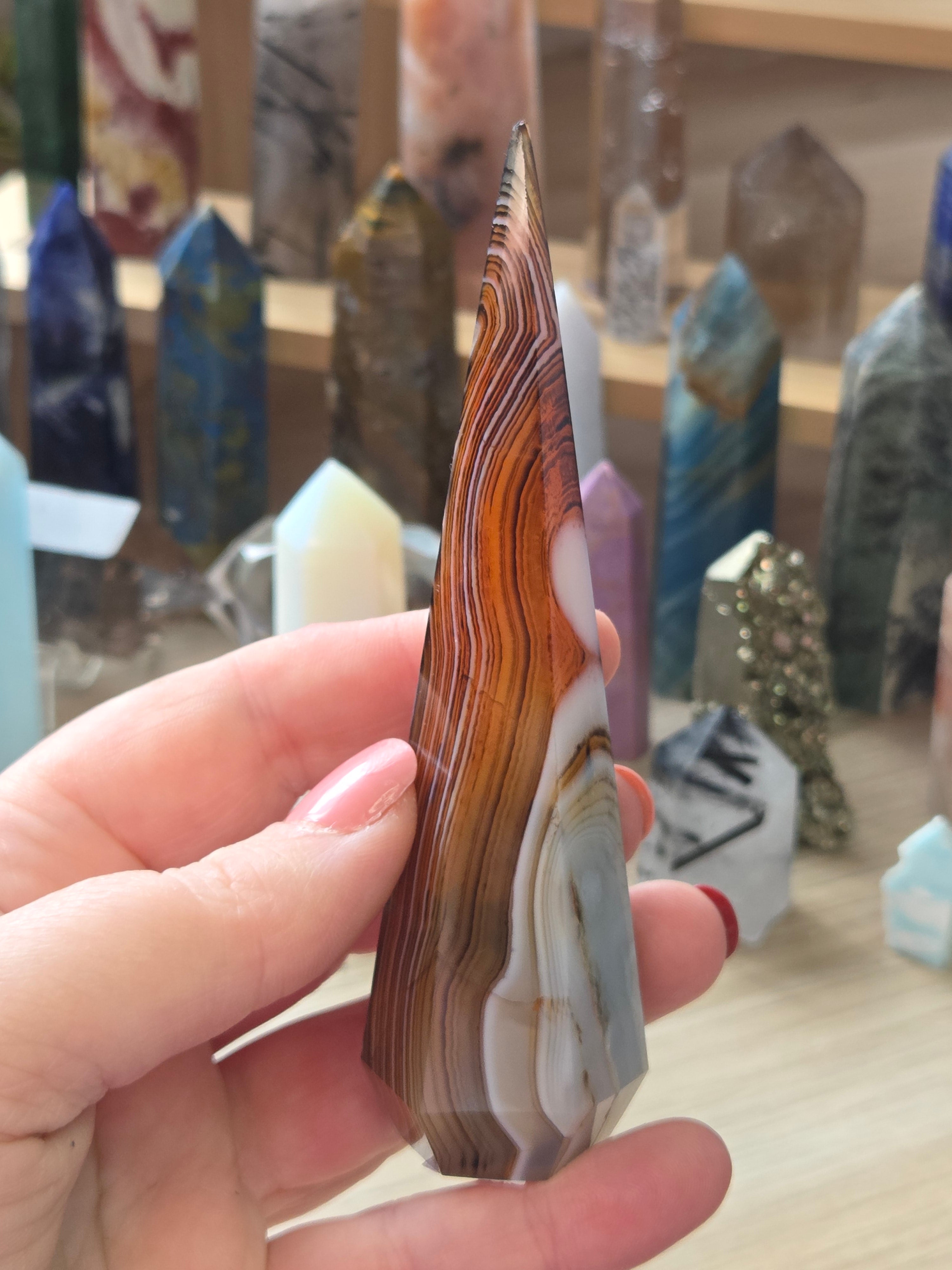 Sardonyx crystal diamond tower