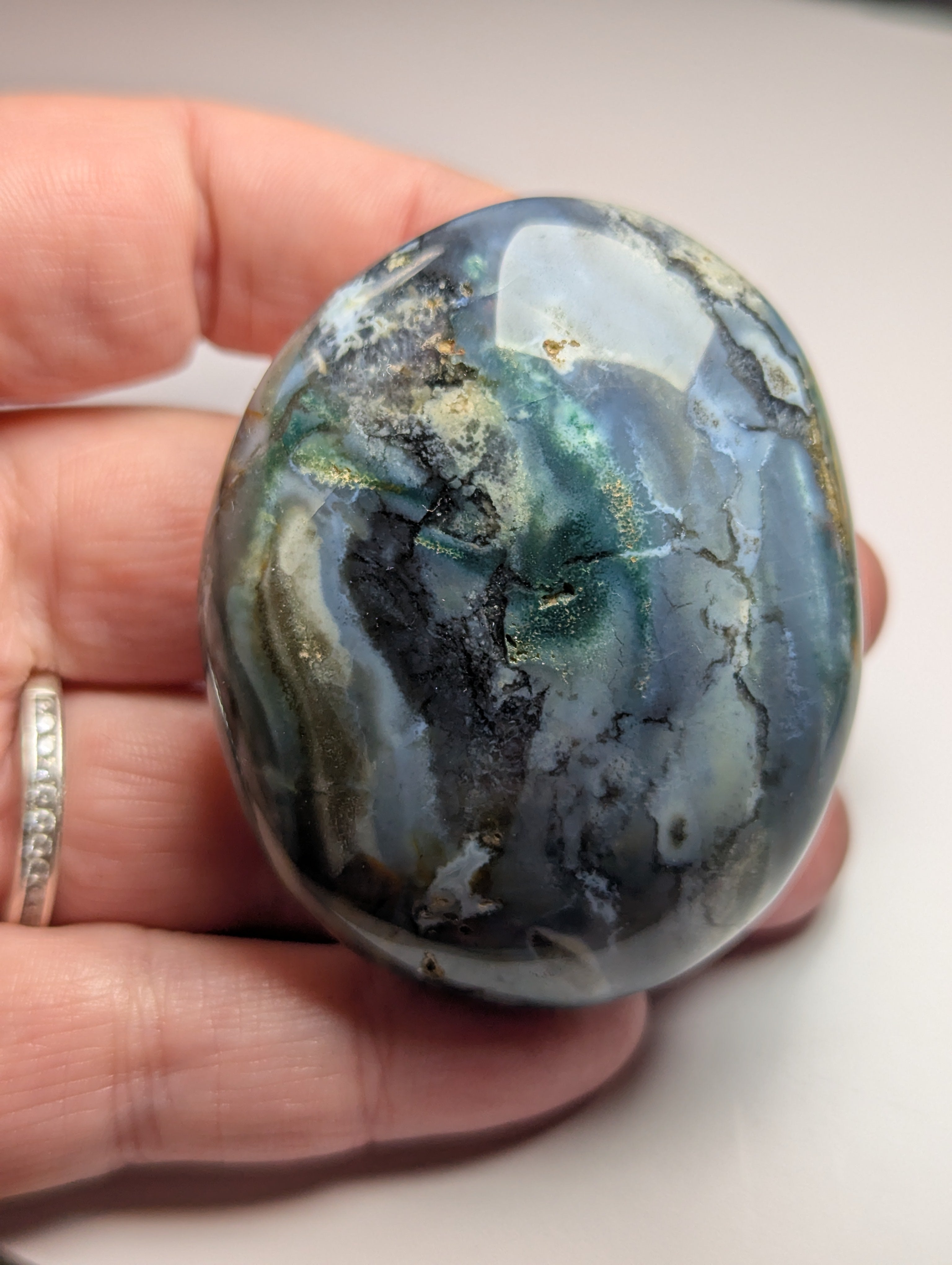 Ocean Jasper crystal palm stone