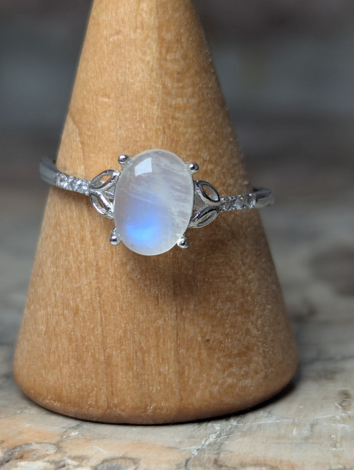 Moonstone crystal Adjustable ring