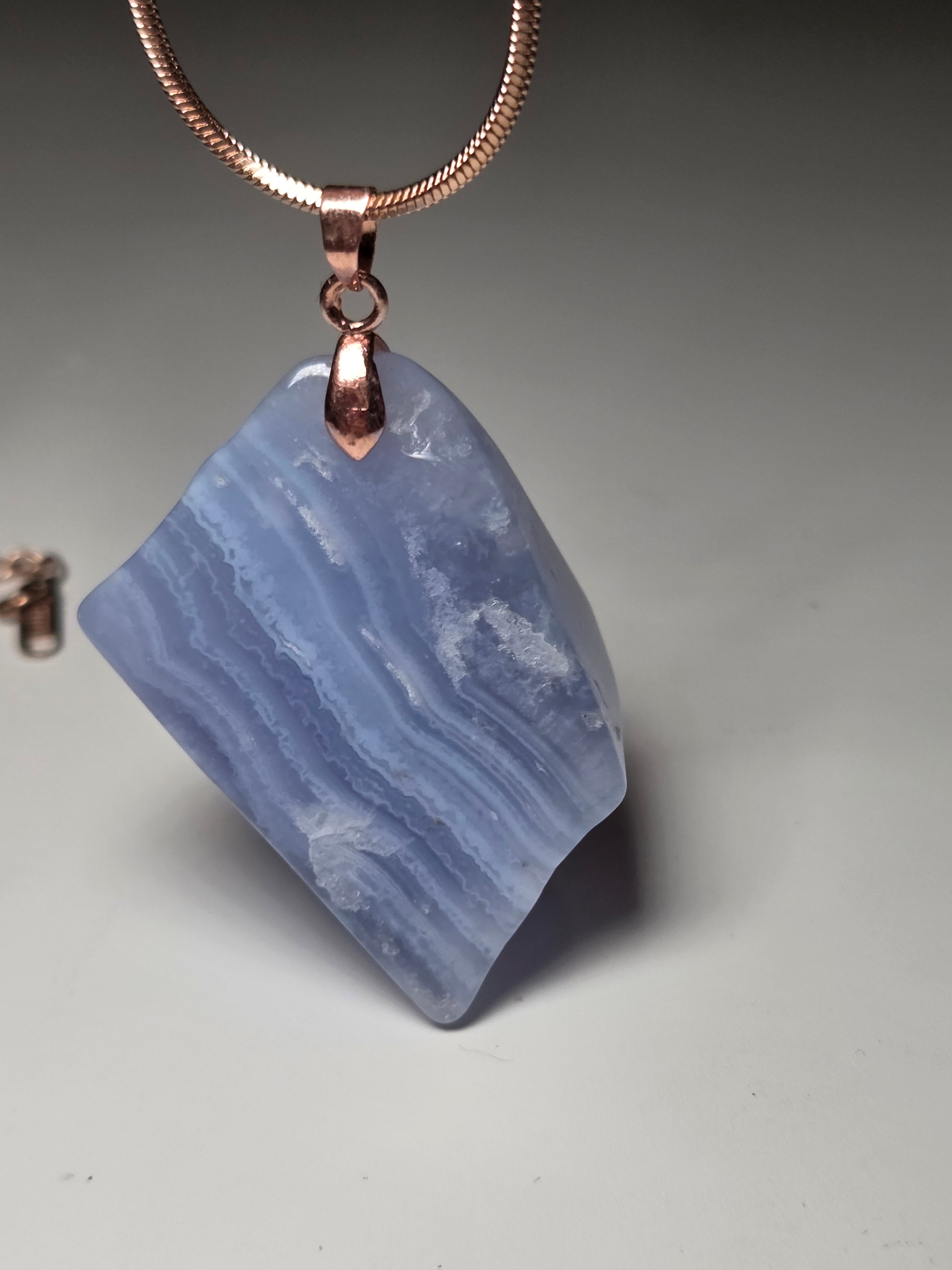 Blue lace handmade necklace