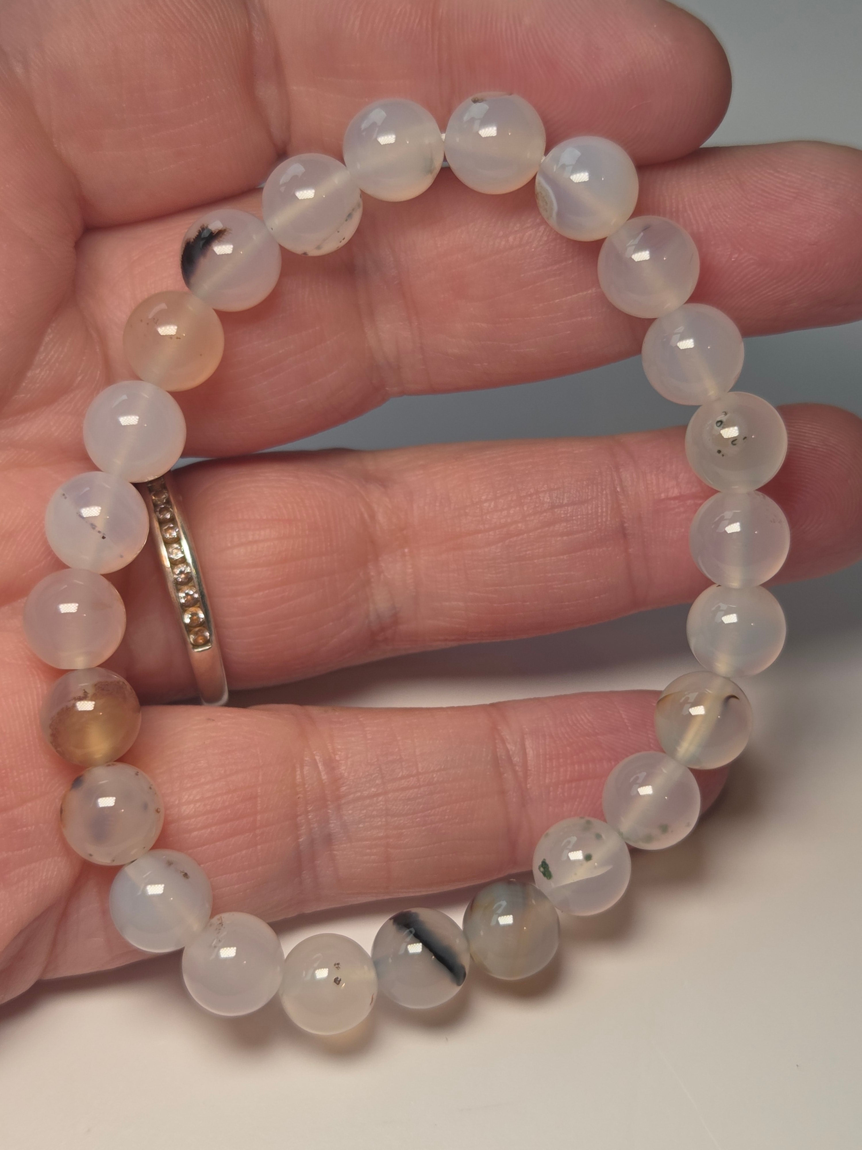 Natural  dendritic  agate crystal bracelet