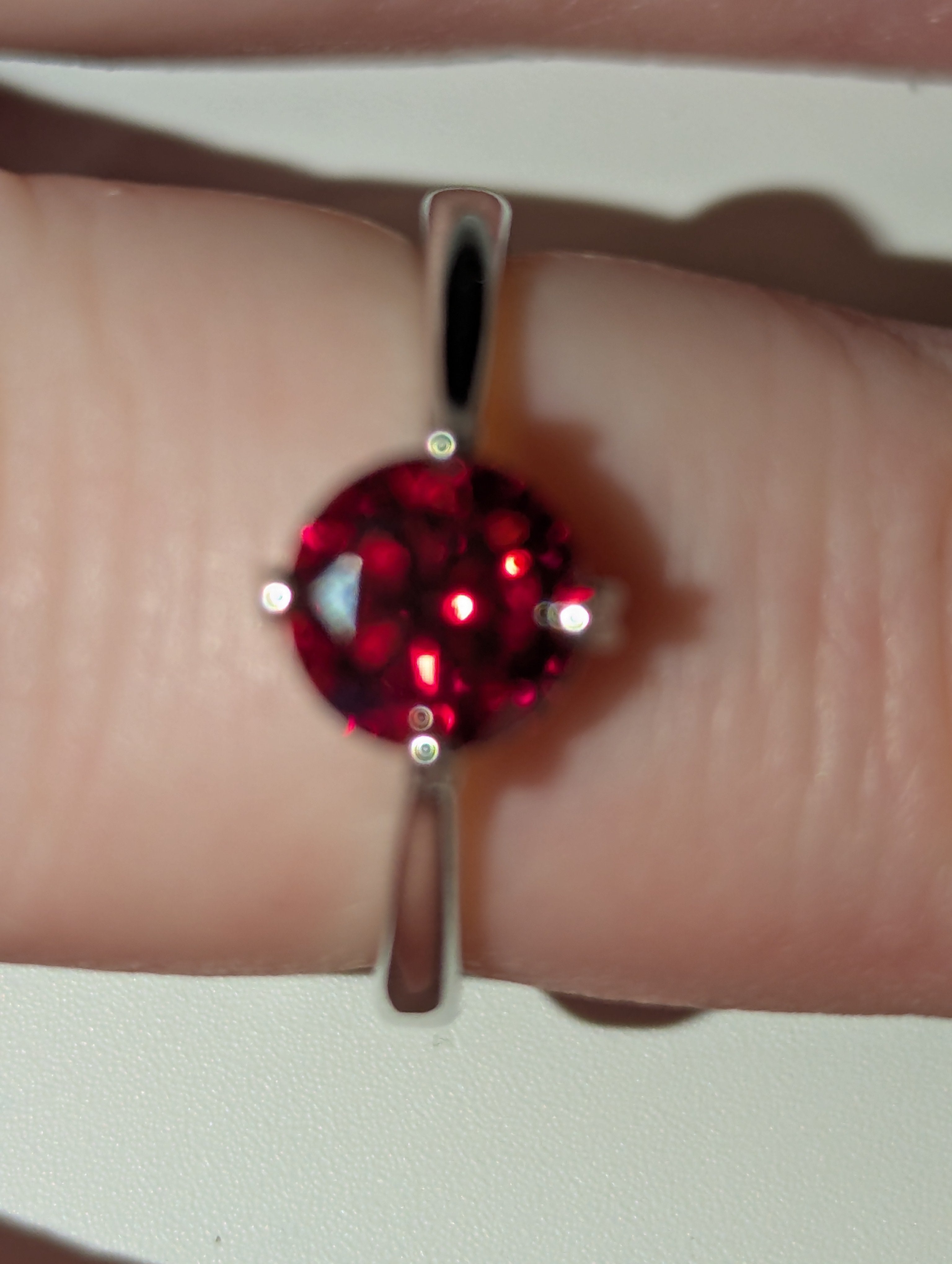 Red Moissanite diamond Adjustable ring