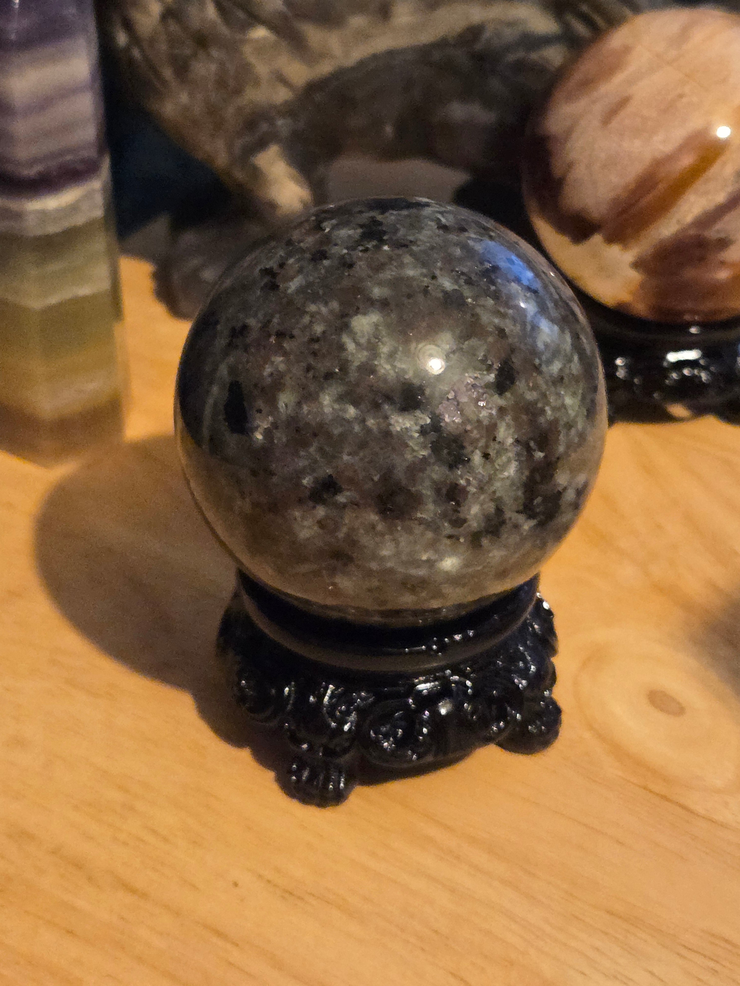 Yooperlite crystal sphere carving- sphere may vary as several available