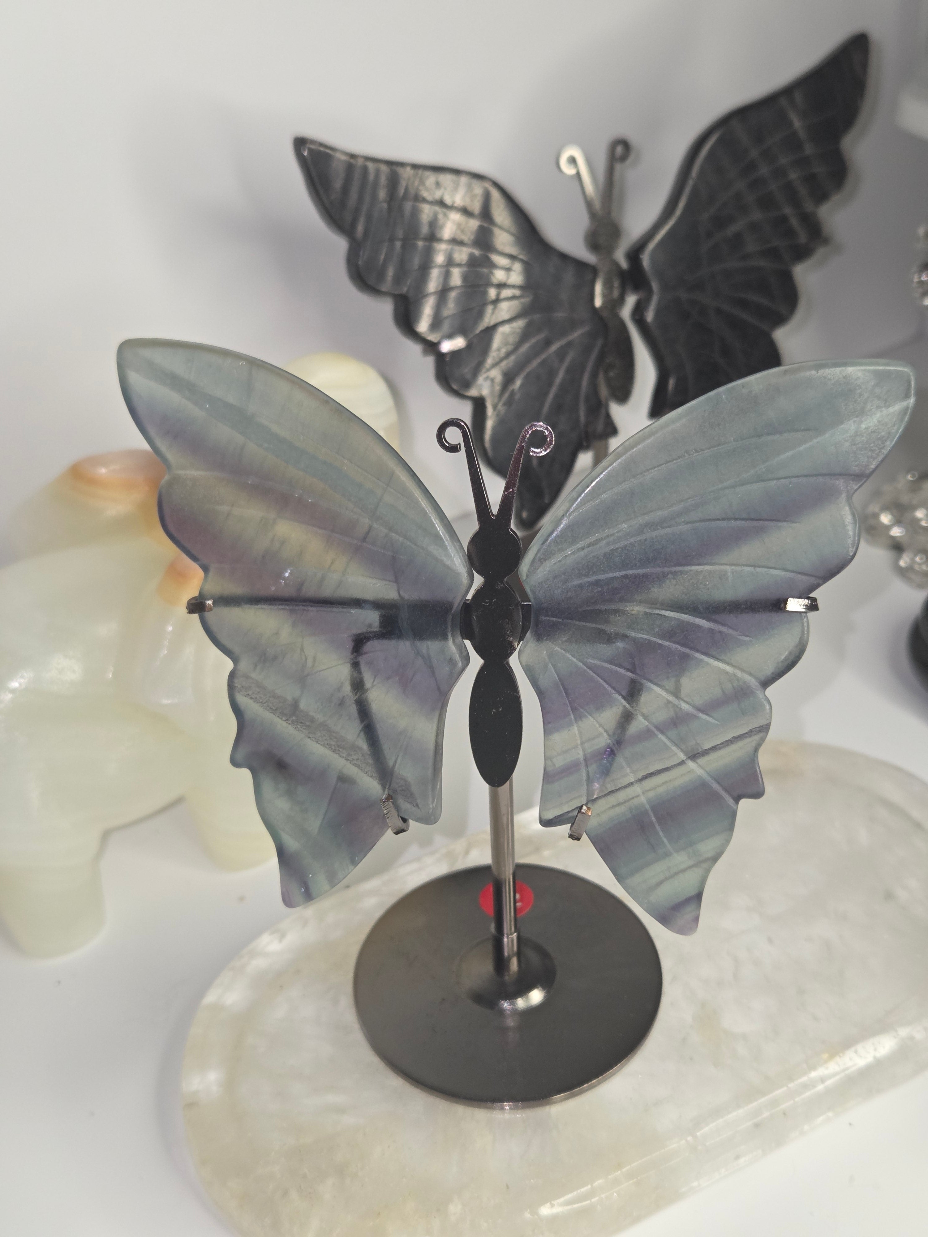 Lavender  flourite crystal butterfly