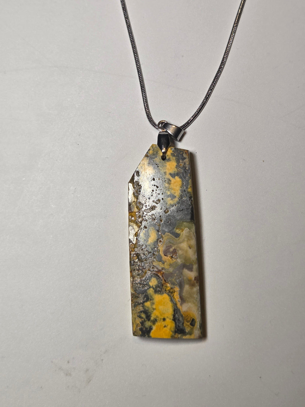 Bumblebee jasper crystal handmade necklace