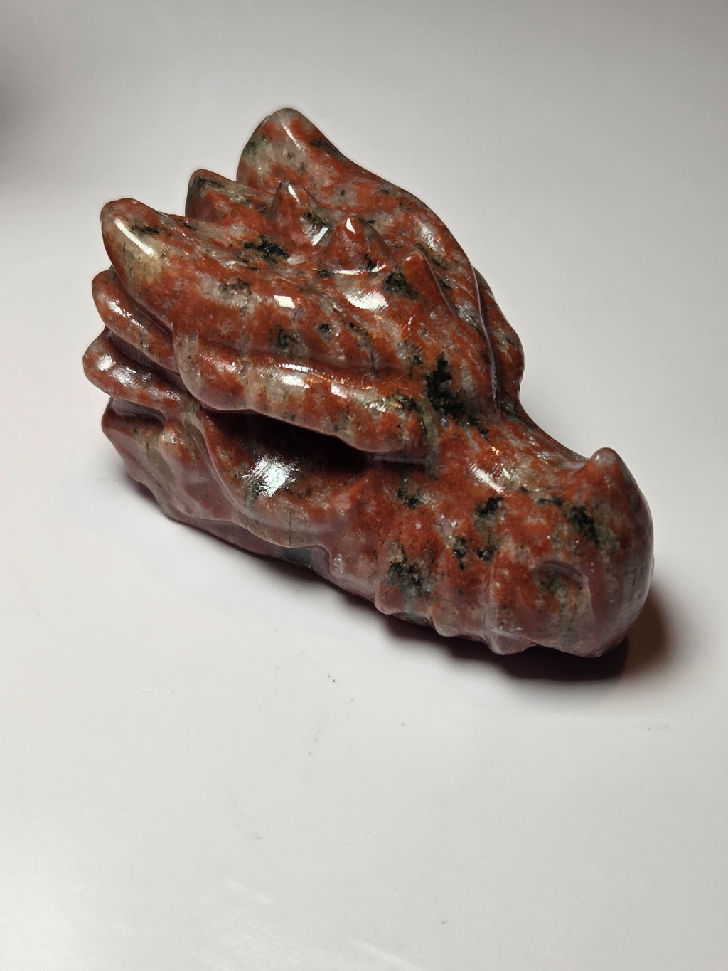 Red Jasper crystal dragon head carving