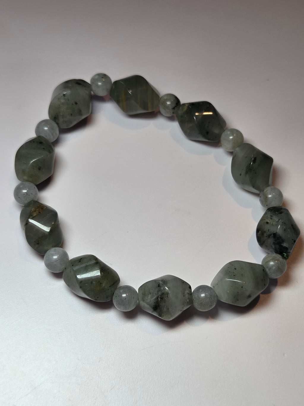 Moss agate crystal bracelet