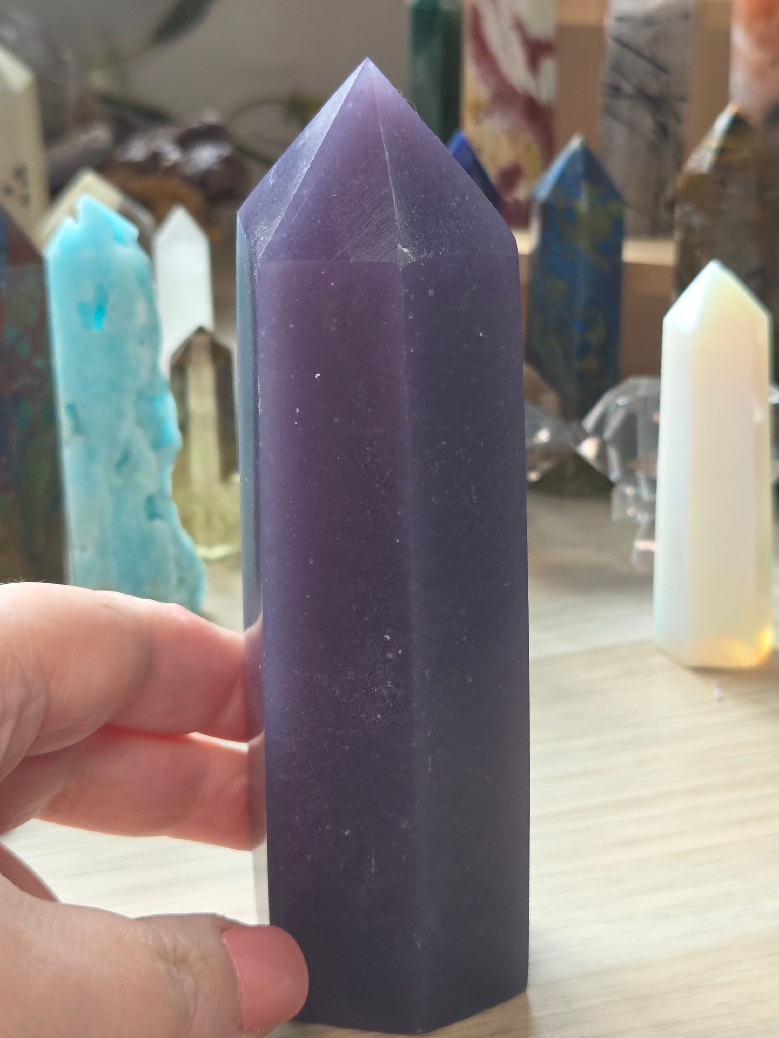 Grade A Lepidolite crystal tower 13cm
