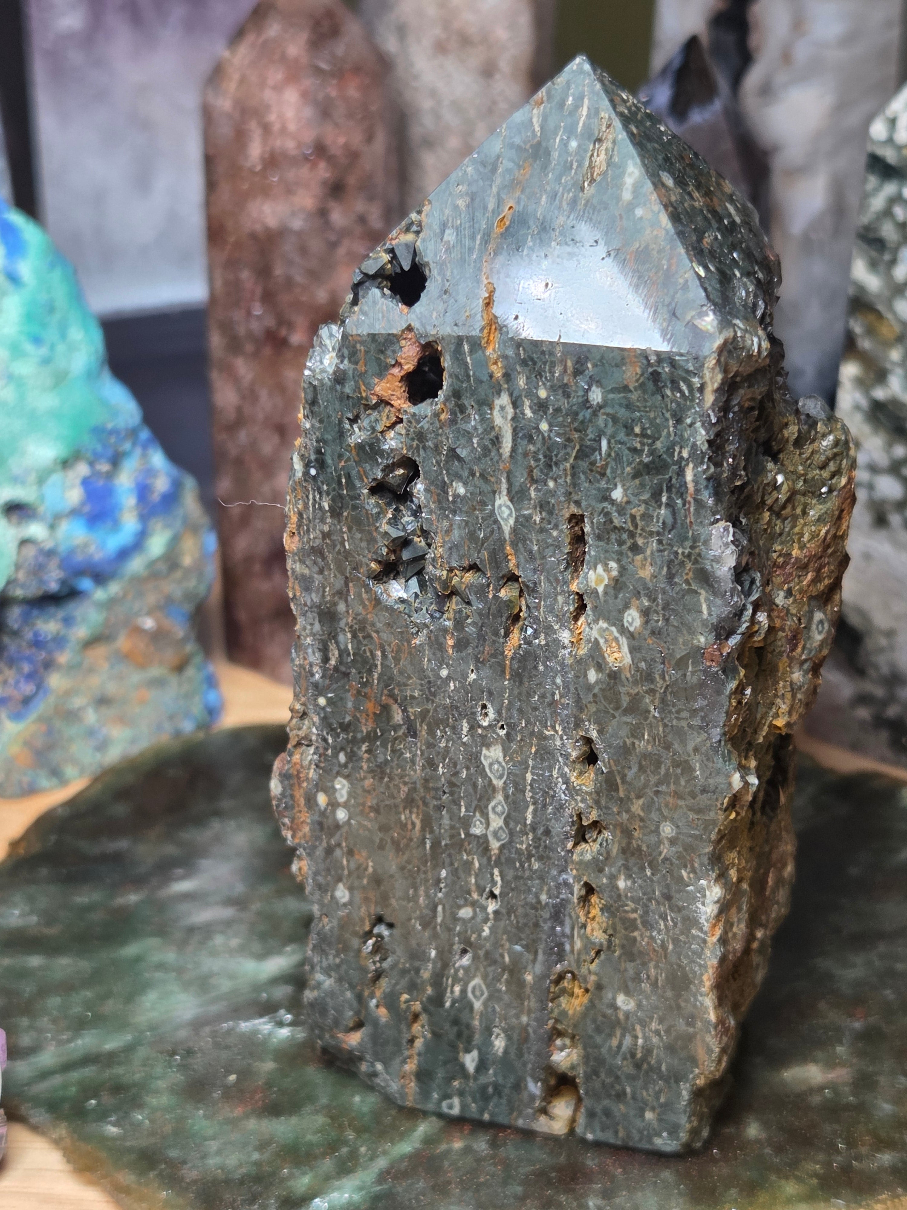 Ocean Jasper crystal raw tower