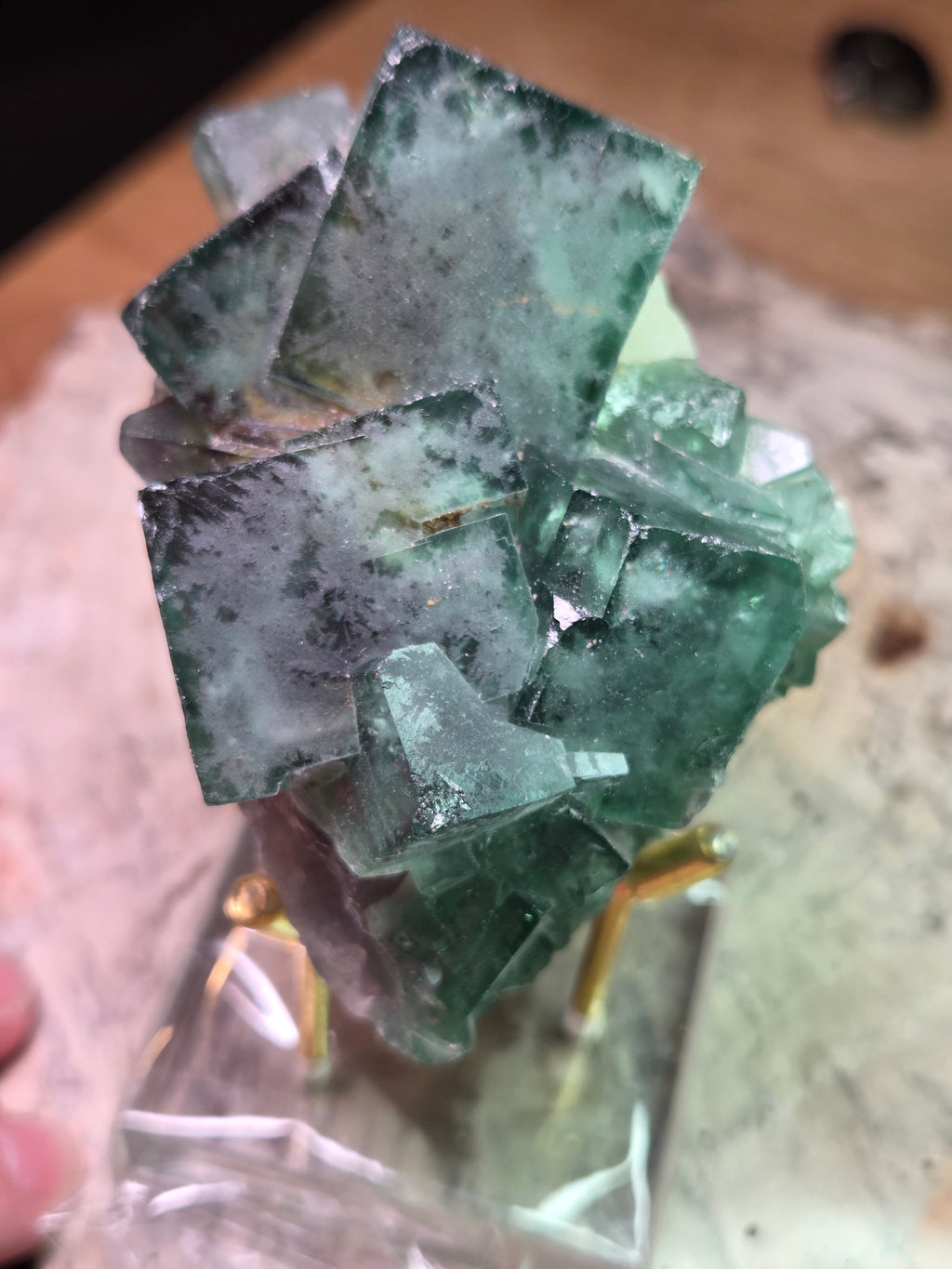Beautiful crystal Flourite specimen with Stand