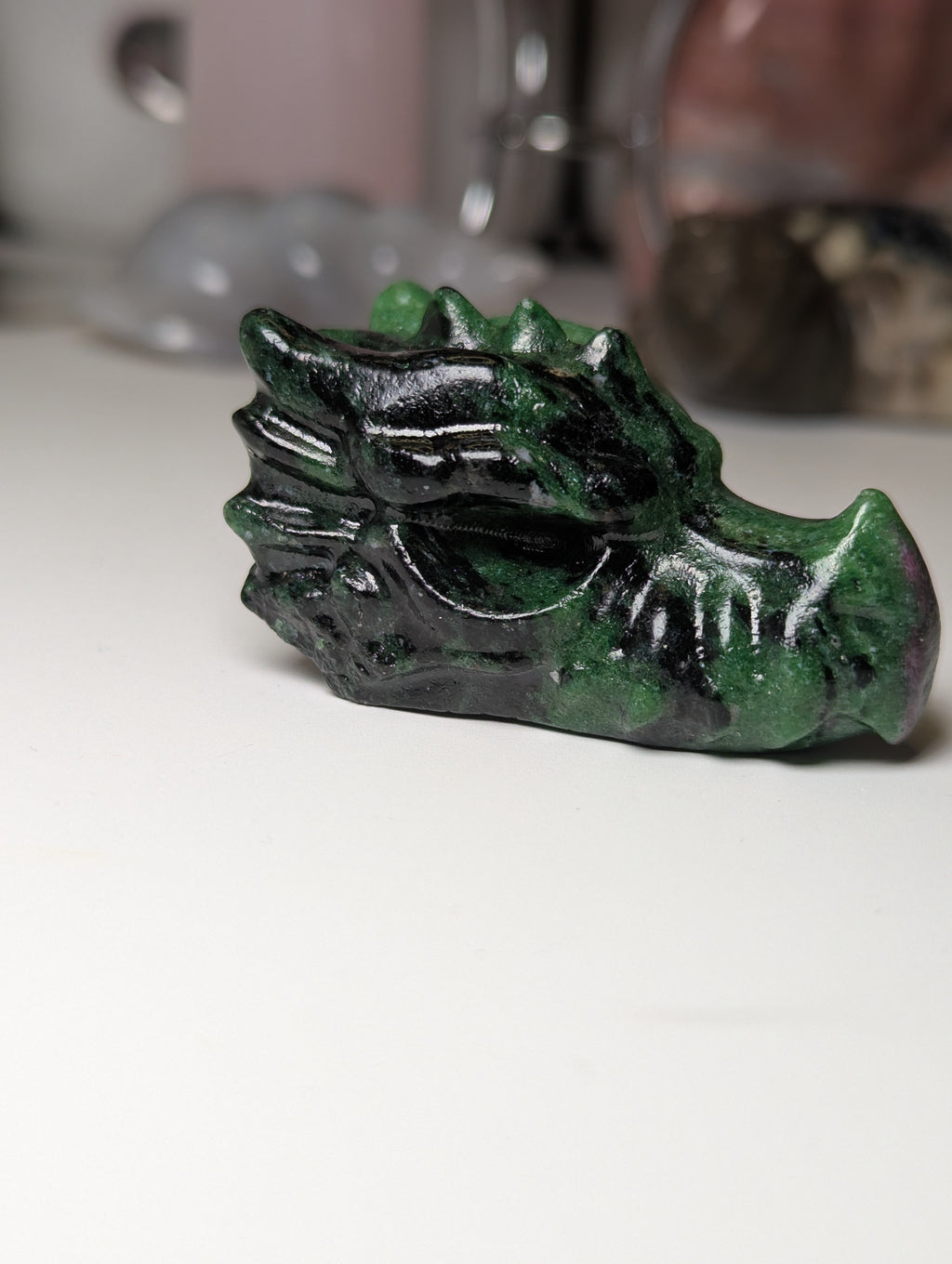 Ruby in zoiltie crystal dragon head