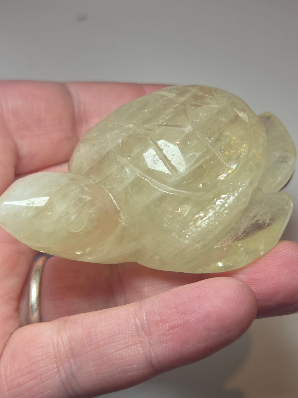 Citrein crystal turtle carving