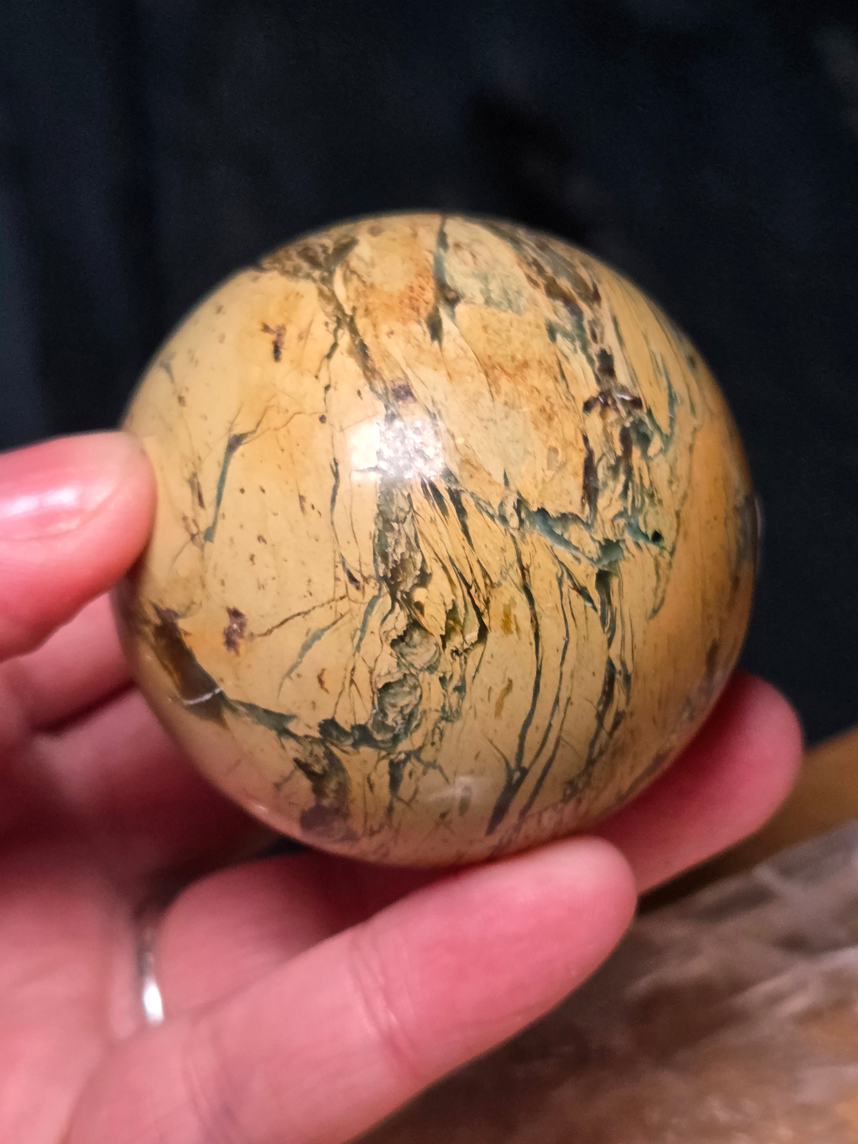 Lemon jade crystal sphere