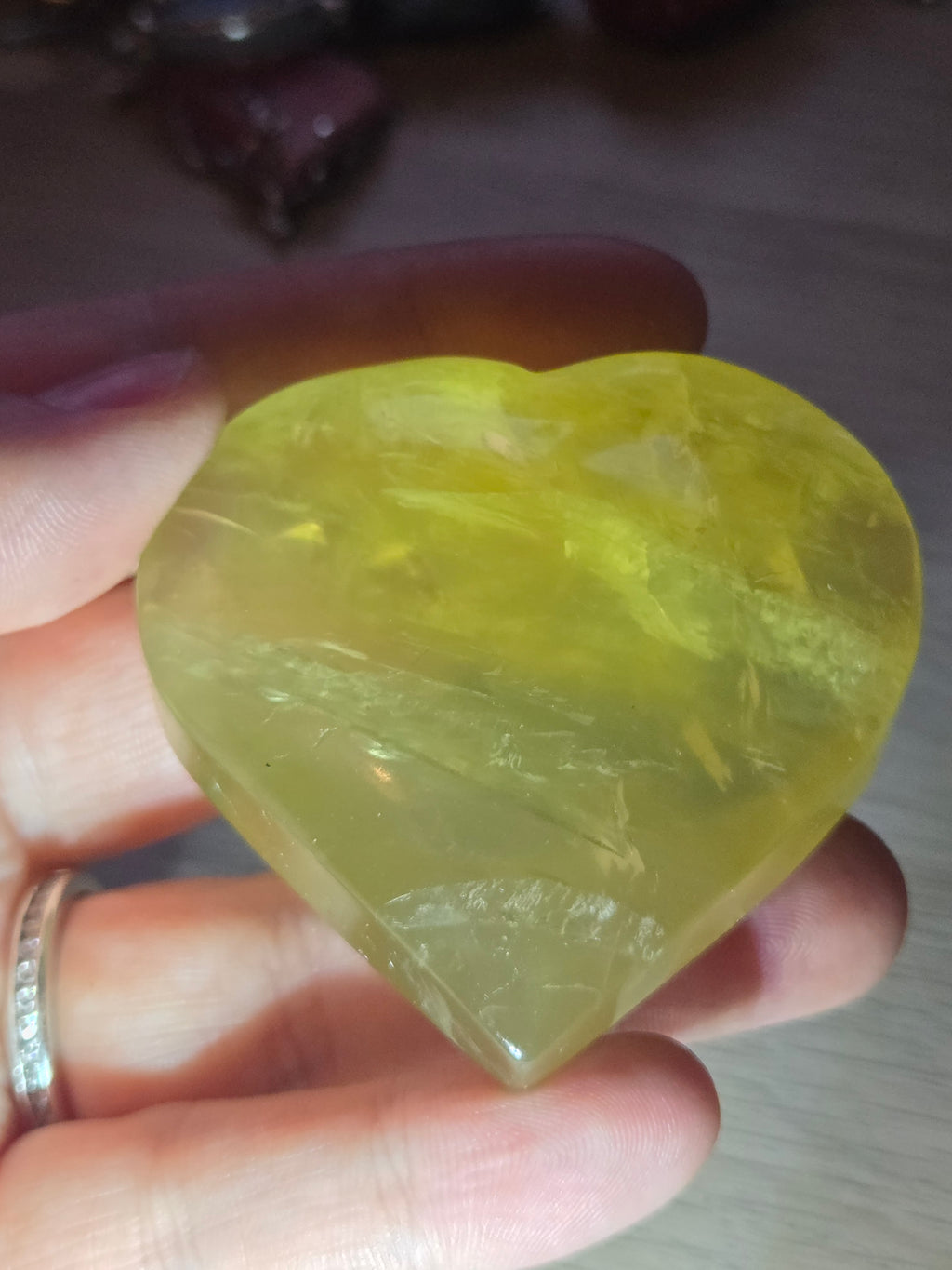 Heat treated citrine crystal Heart