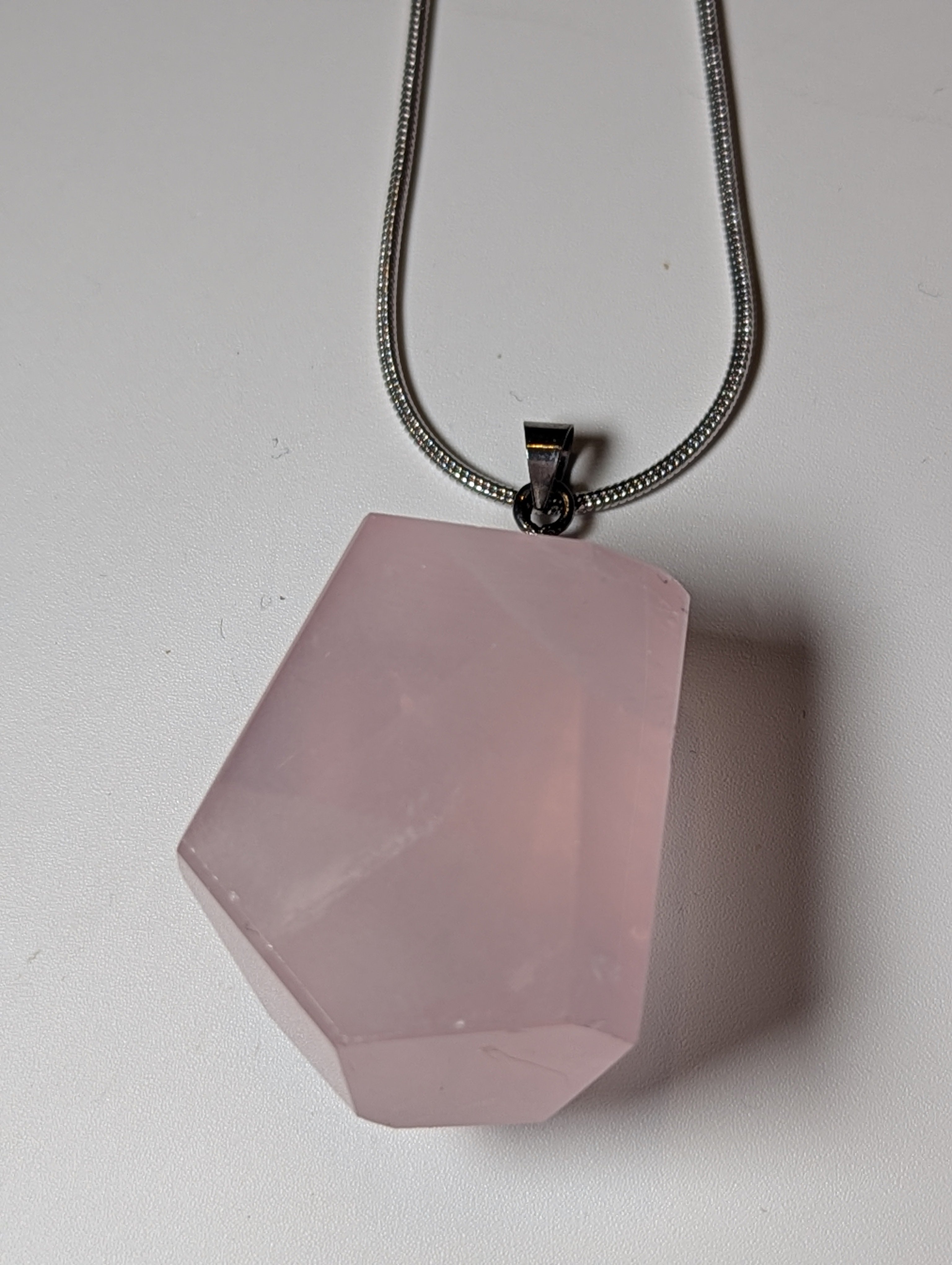 Rose quartz crystal handmade necklace
