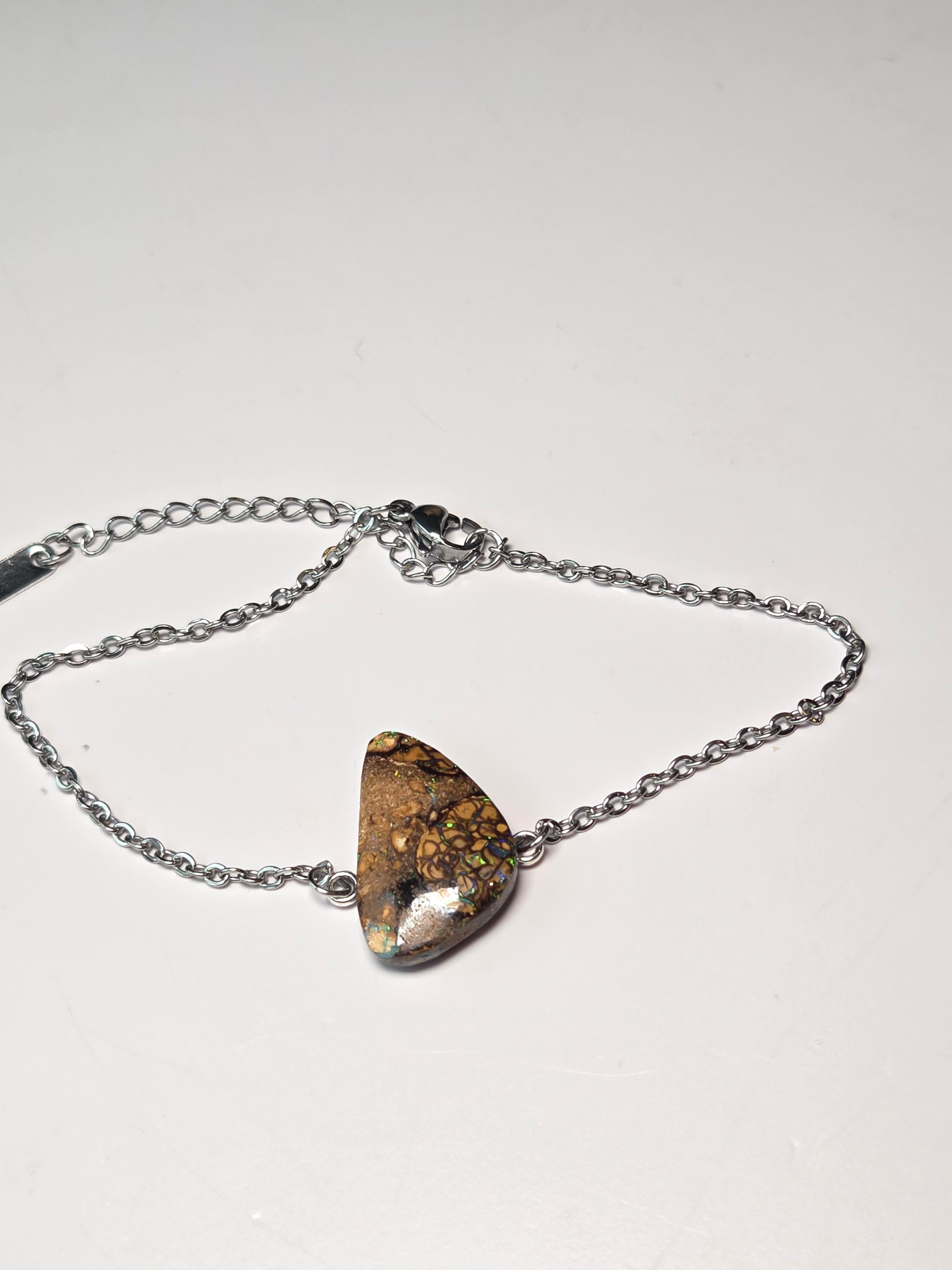 Yowah nut opal on bracelet
