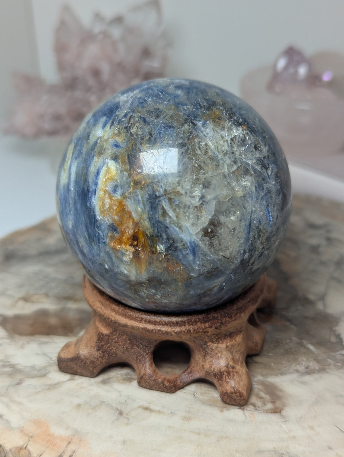 Kyanite crystal sphere