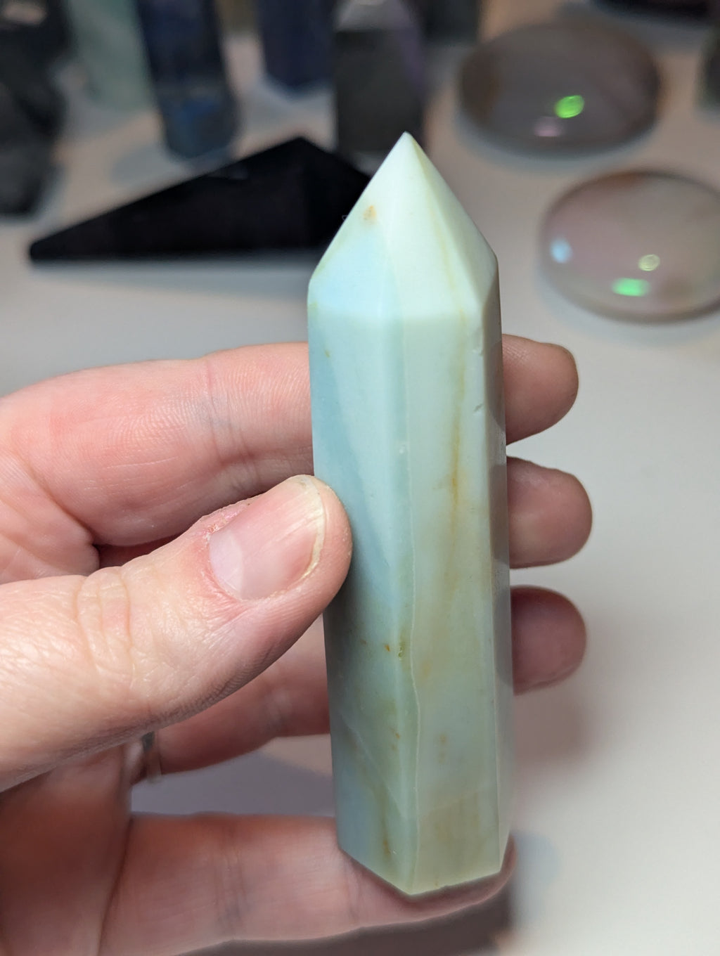Caribbean calcite crystal tower with imperfections