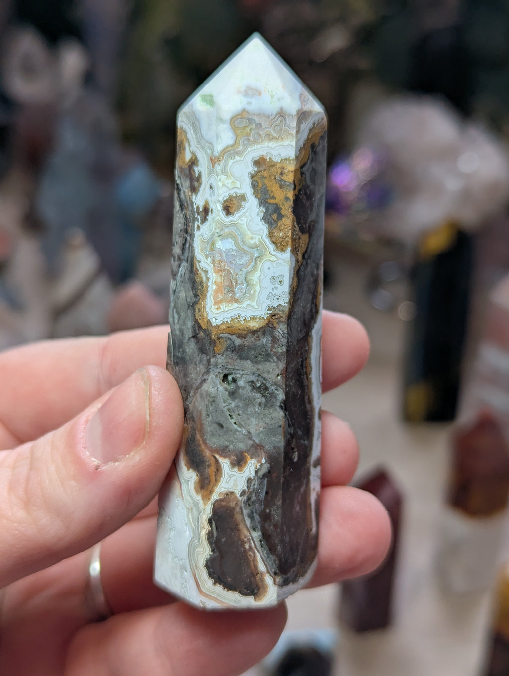 Mexican Agate crystal tower