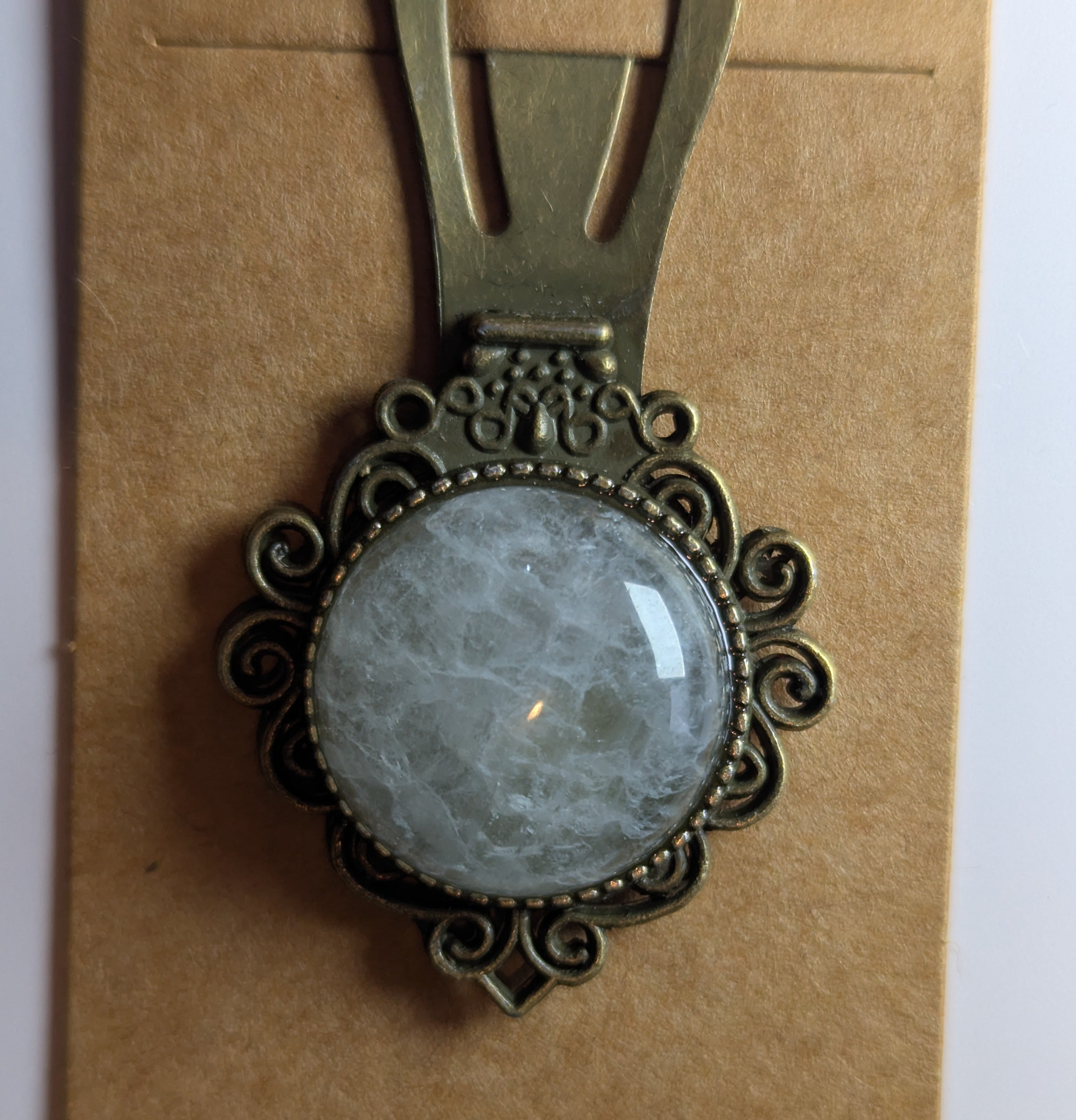 Clear quartz crystal bookmark