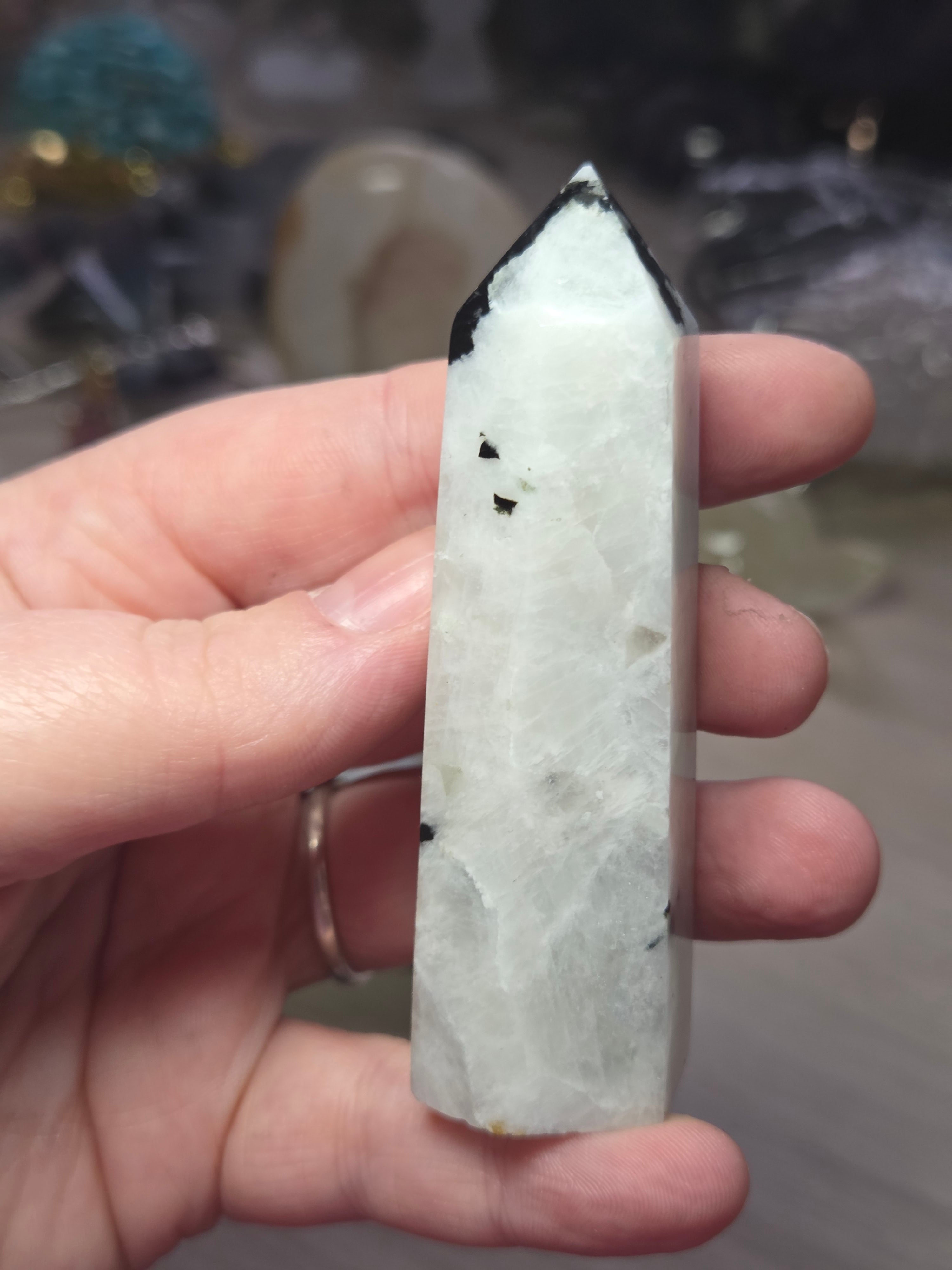 Rainbow moonstone crystal tower