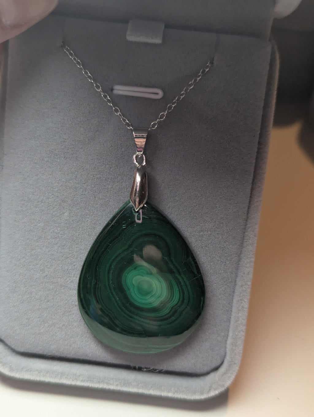 Malicite crystal teardrop handmade necklace