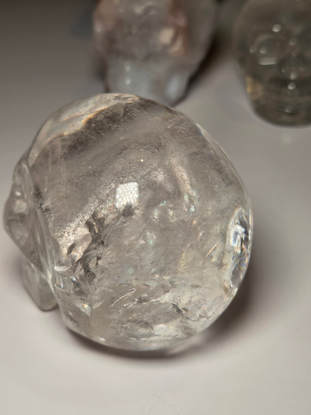 Stunning Clear Quartz crystal Skull carving