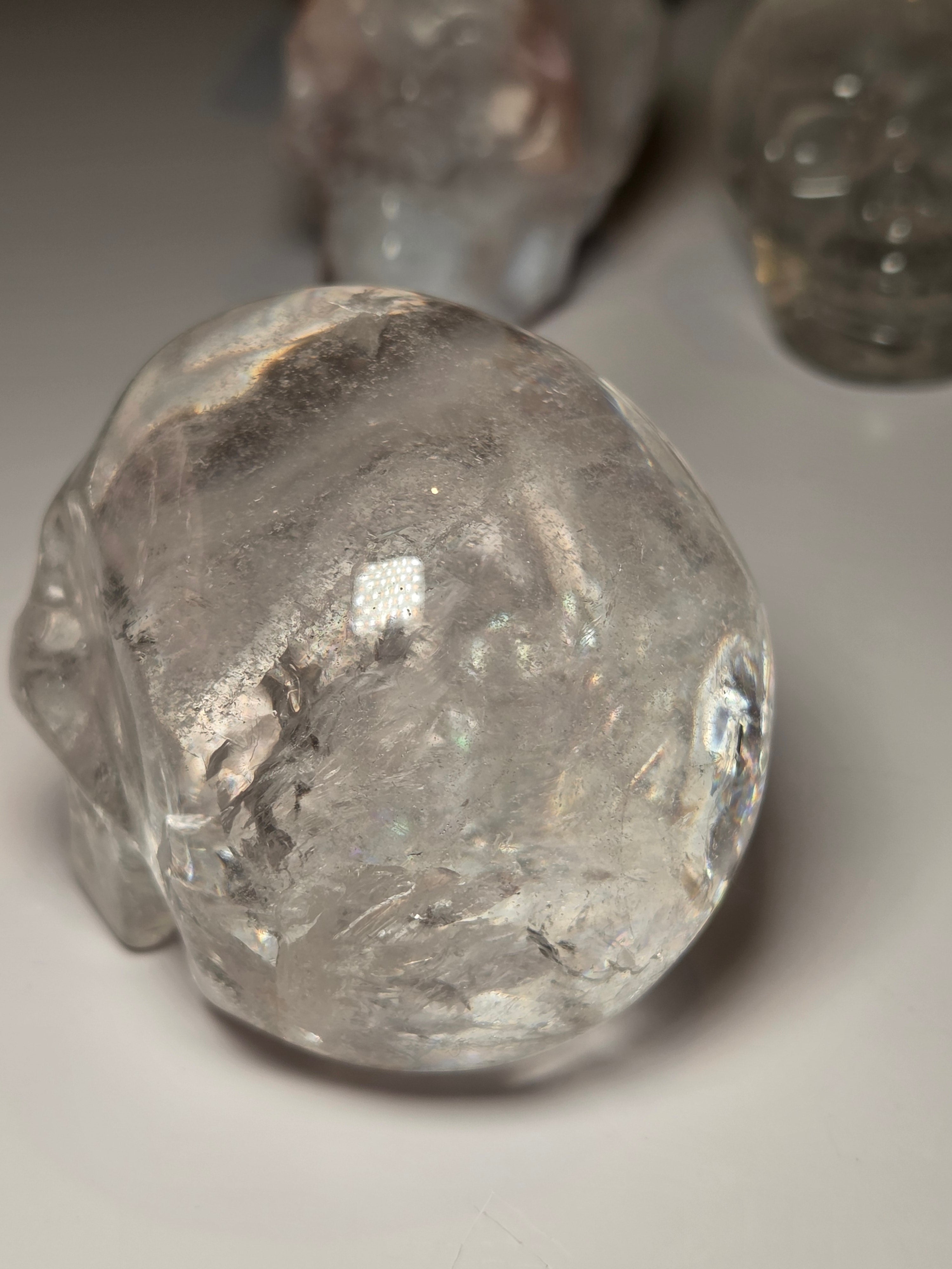 Stunning Clear Quartz crystal Skull carving