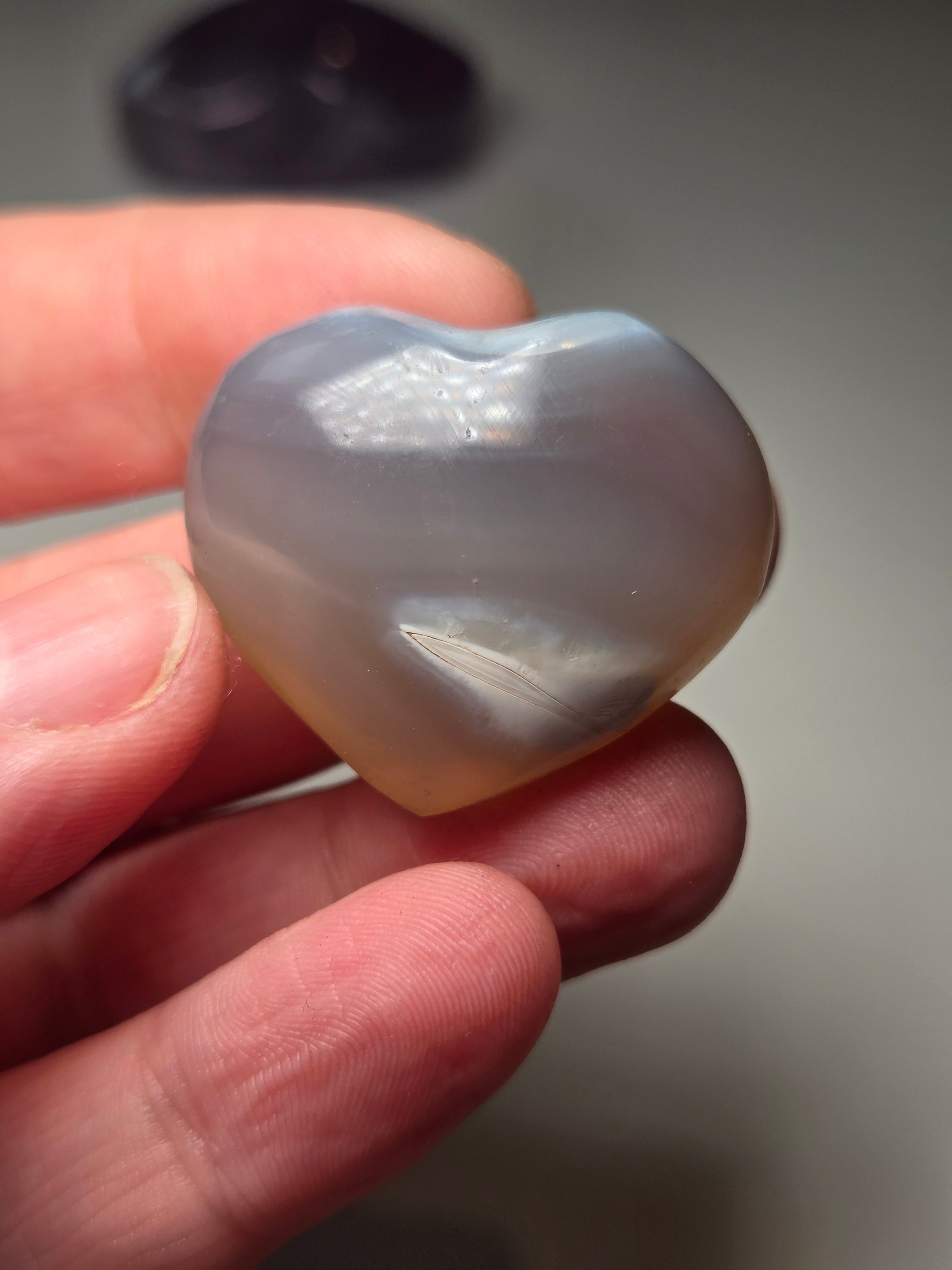 Agate crystal heart