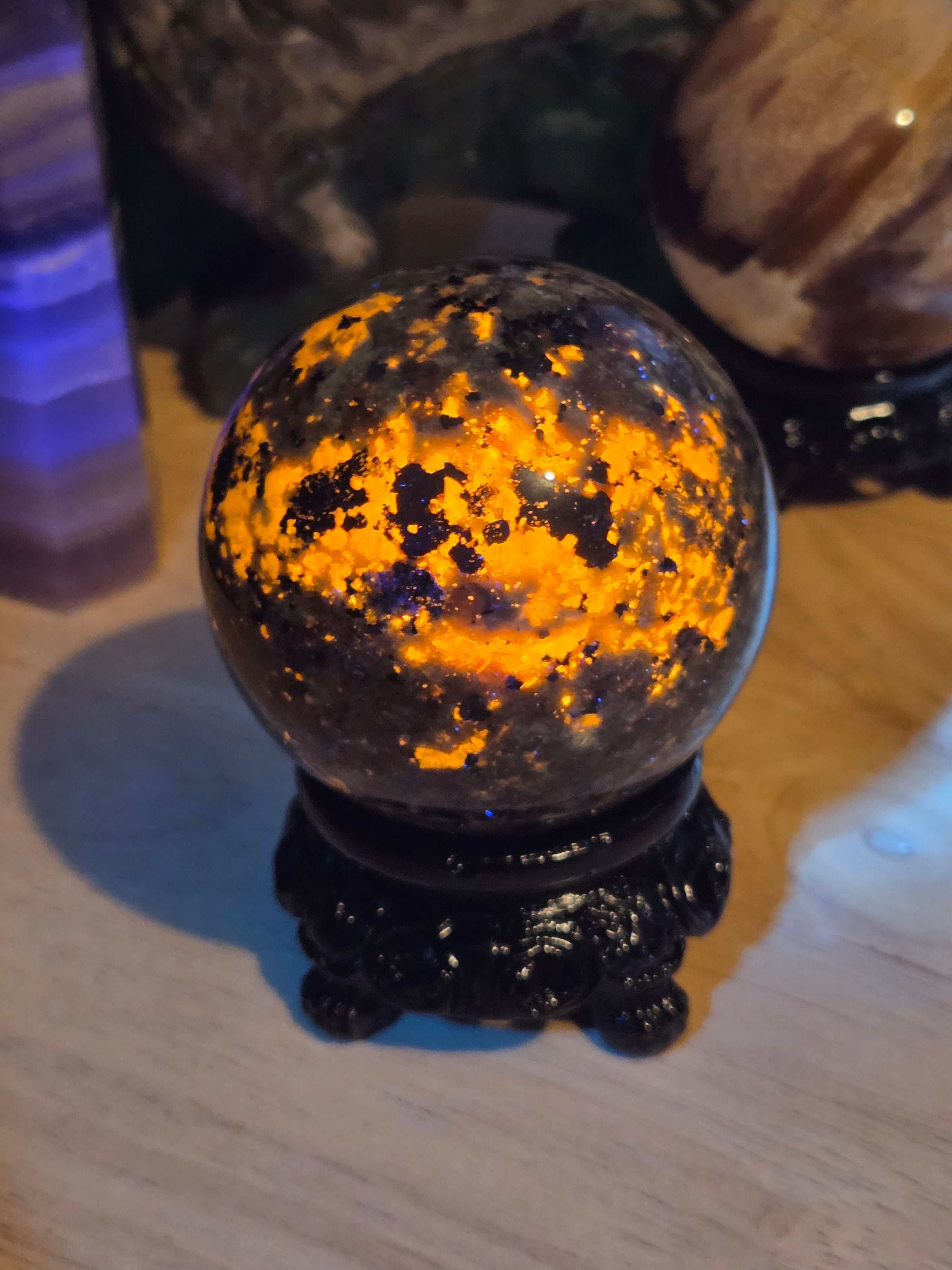 Yooperlite crystal sphere carving- sphere may vary as several available