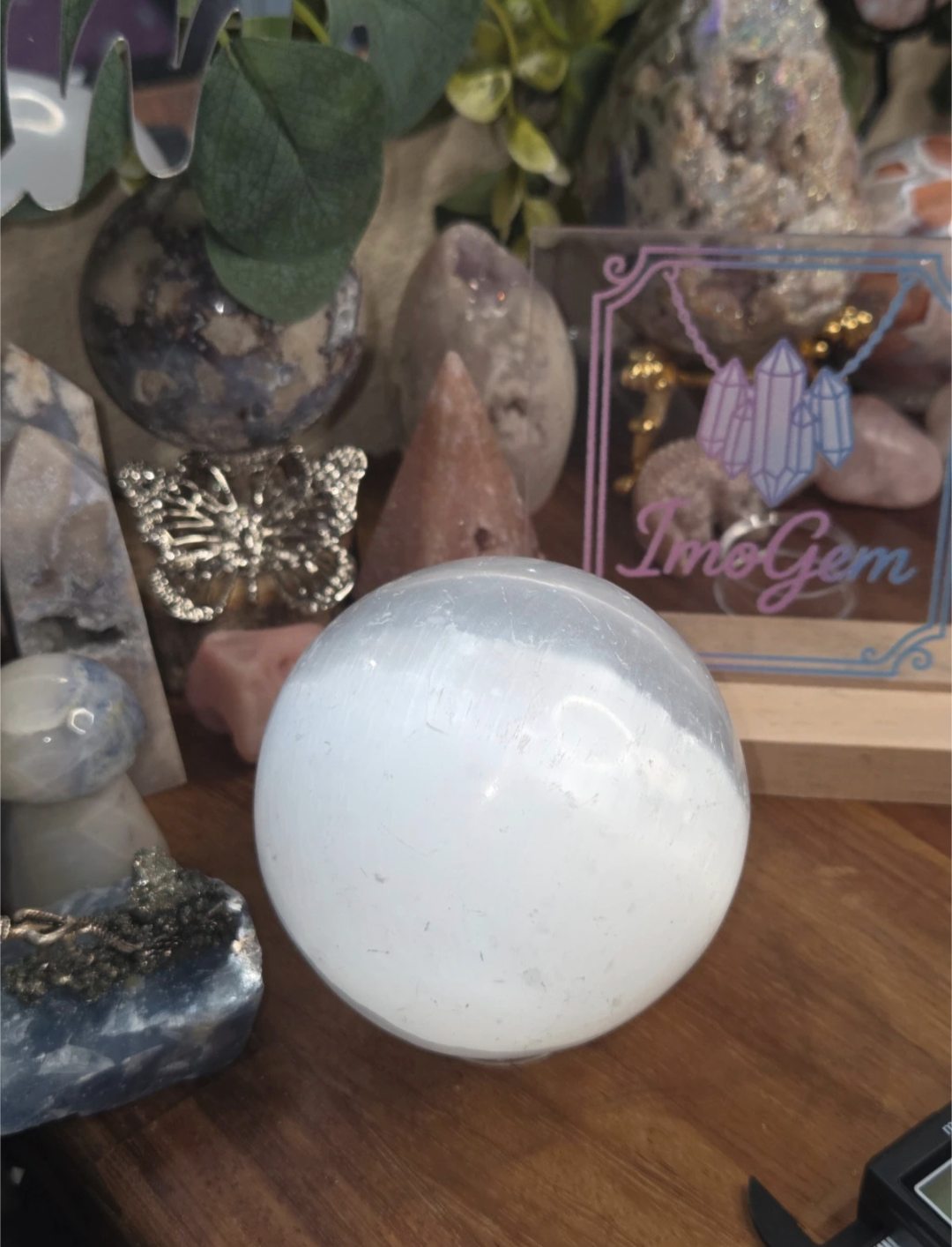 Sale - Selenite crystal sphere -few marks - 50% off on checkout