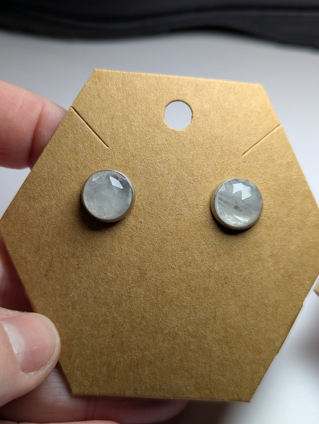 Clear quartz crystal handmade earrings