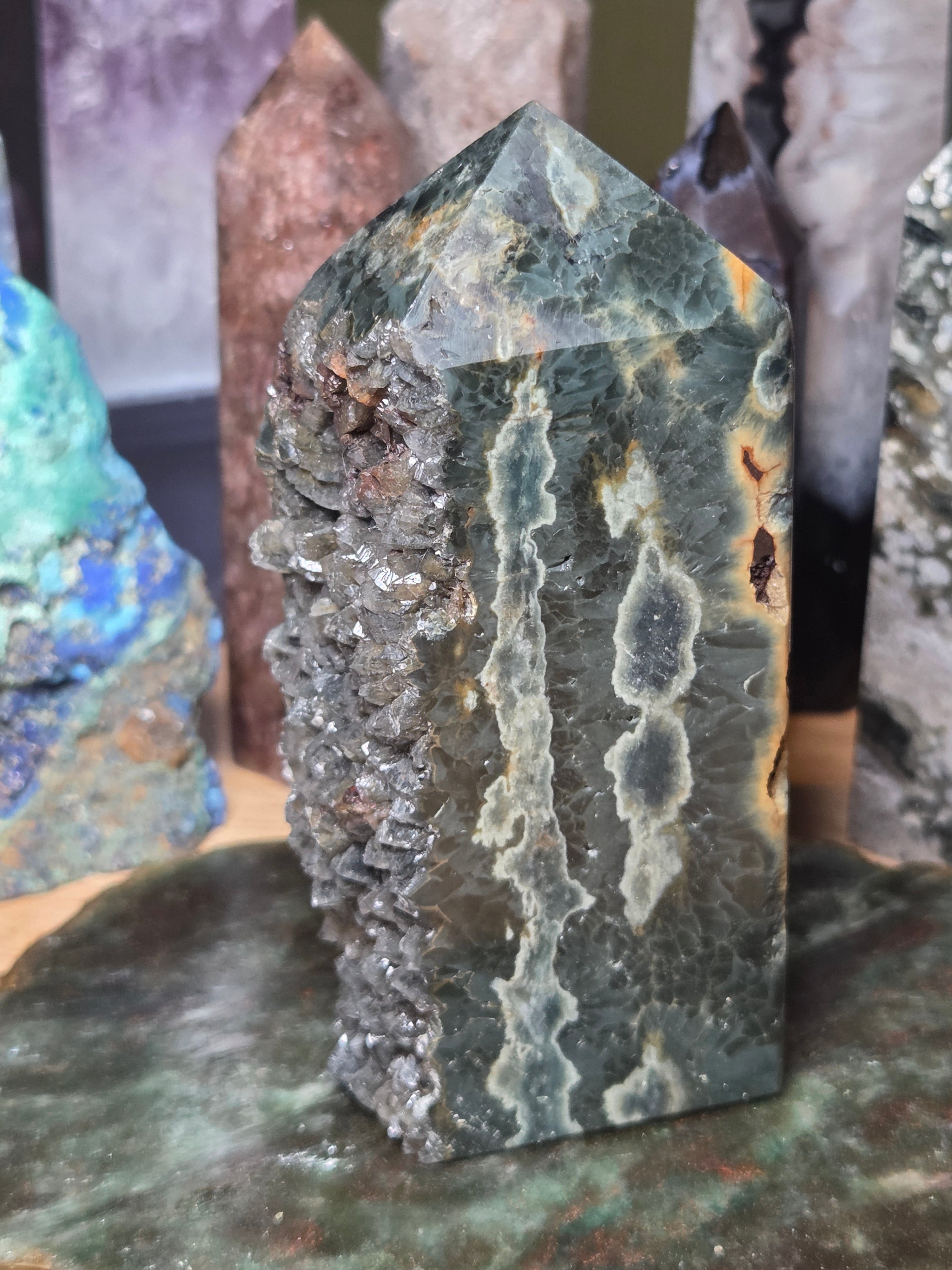 Raw Ocean Jasper crystal tower