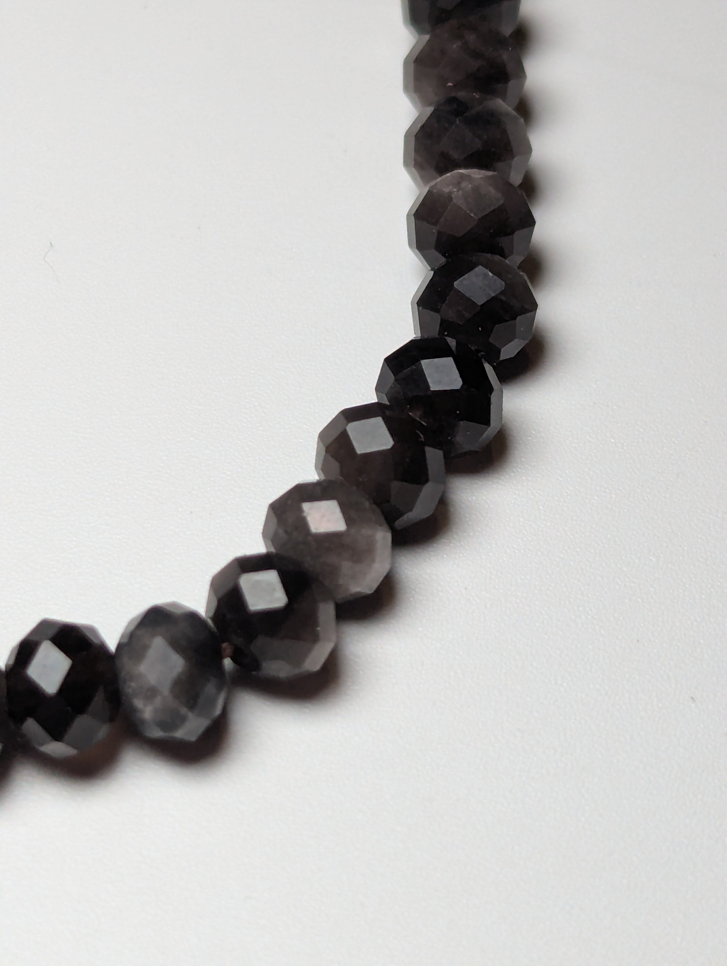 Silver sheen obsidian crystal bracelet