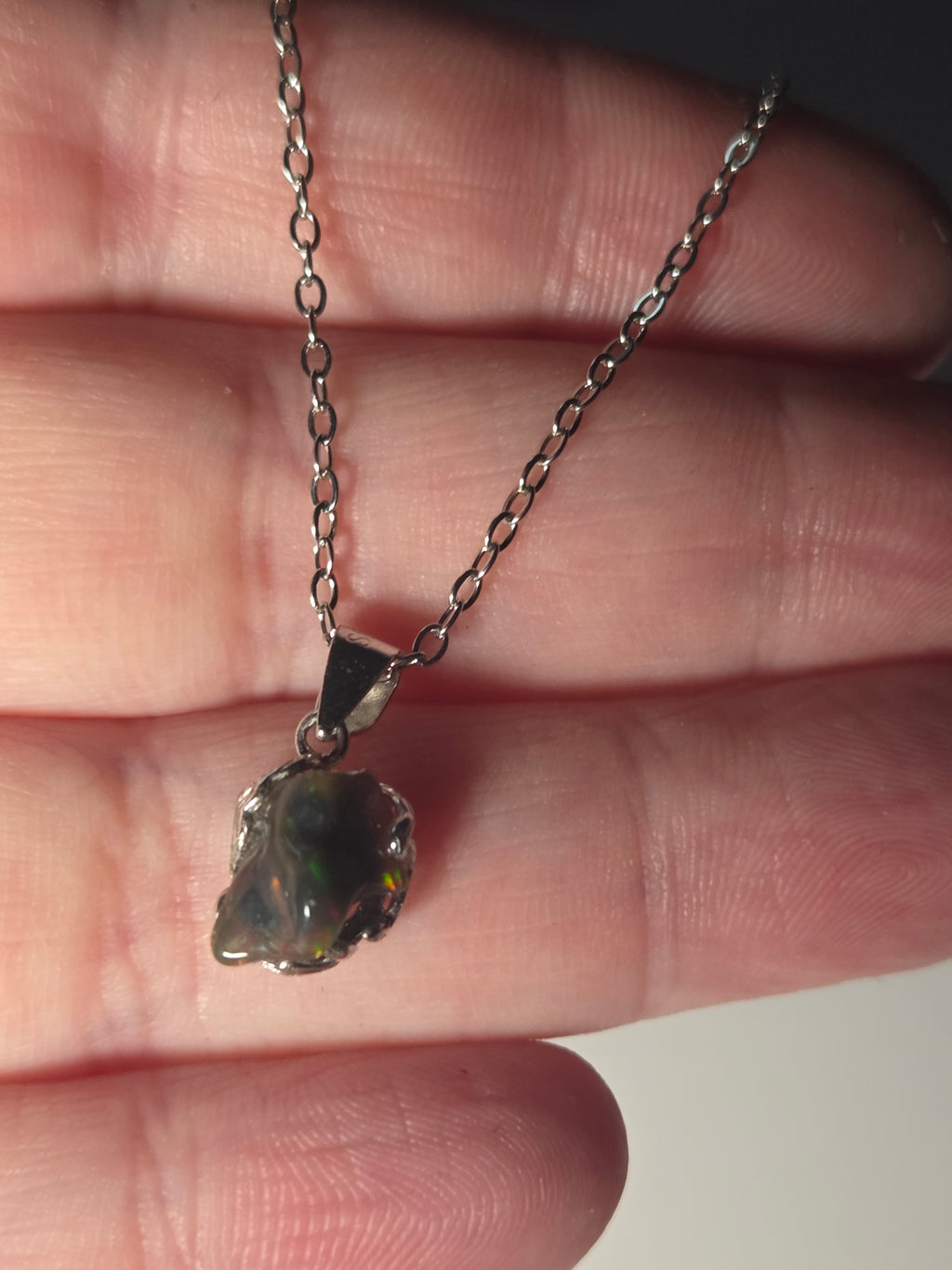 Ethiopian black Opal necklace s295