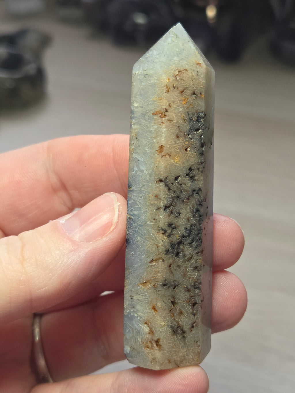 Rutile crystal agate tower
