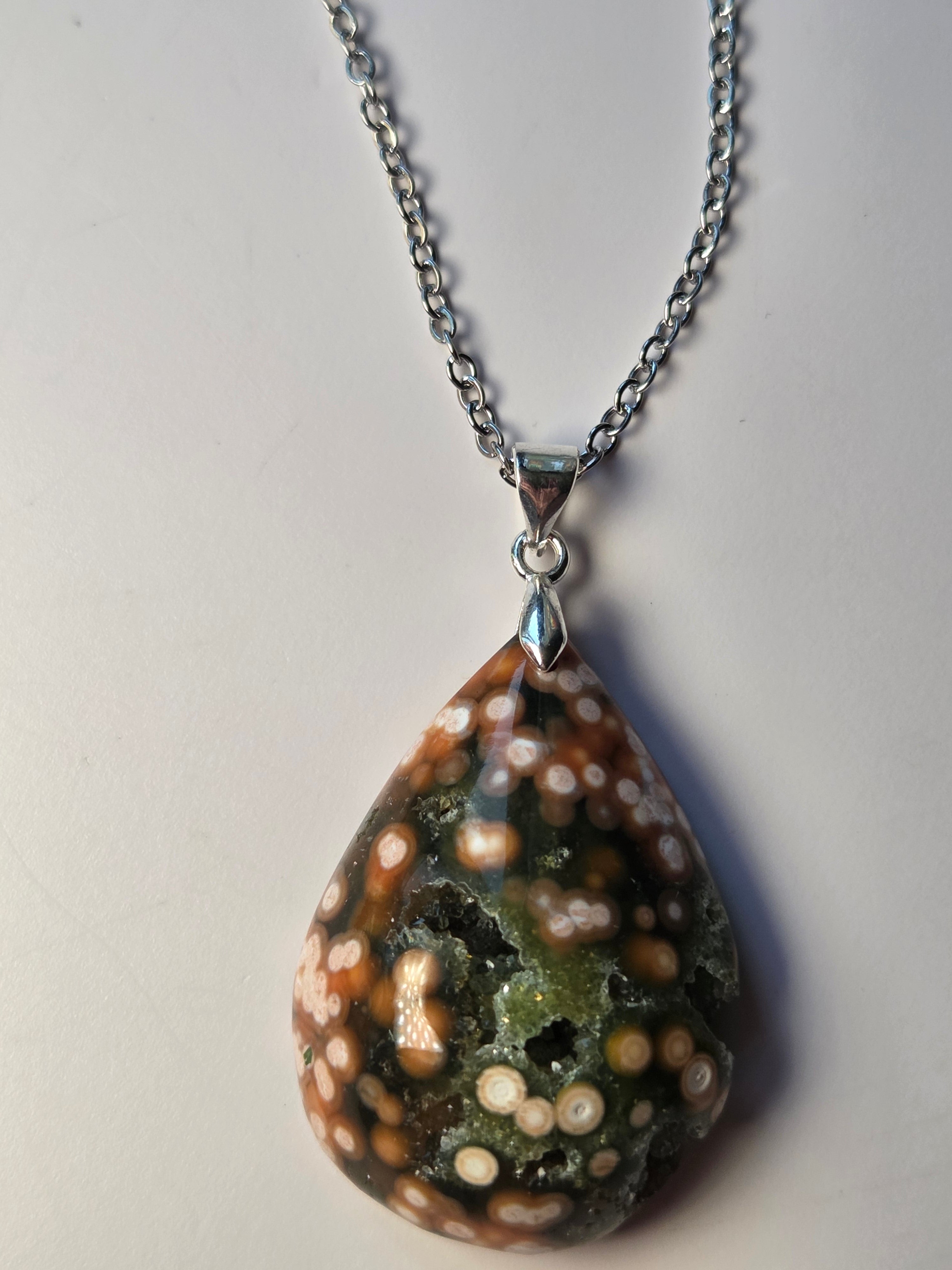 orbicular ocean jasper pendant
