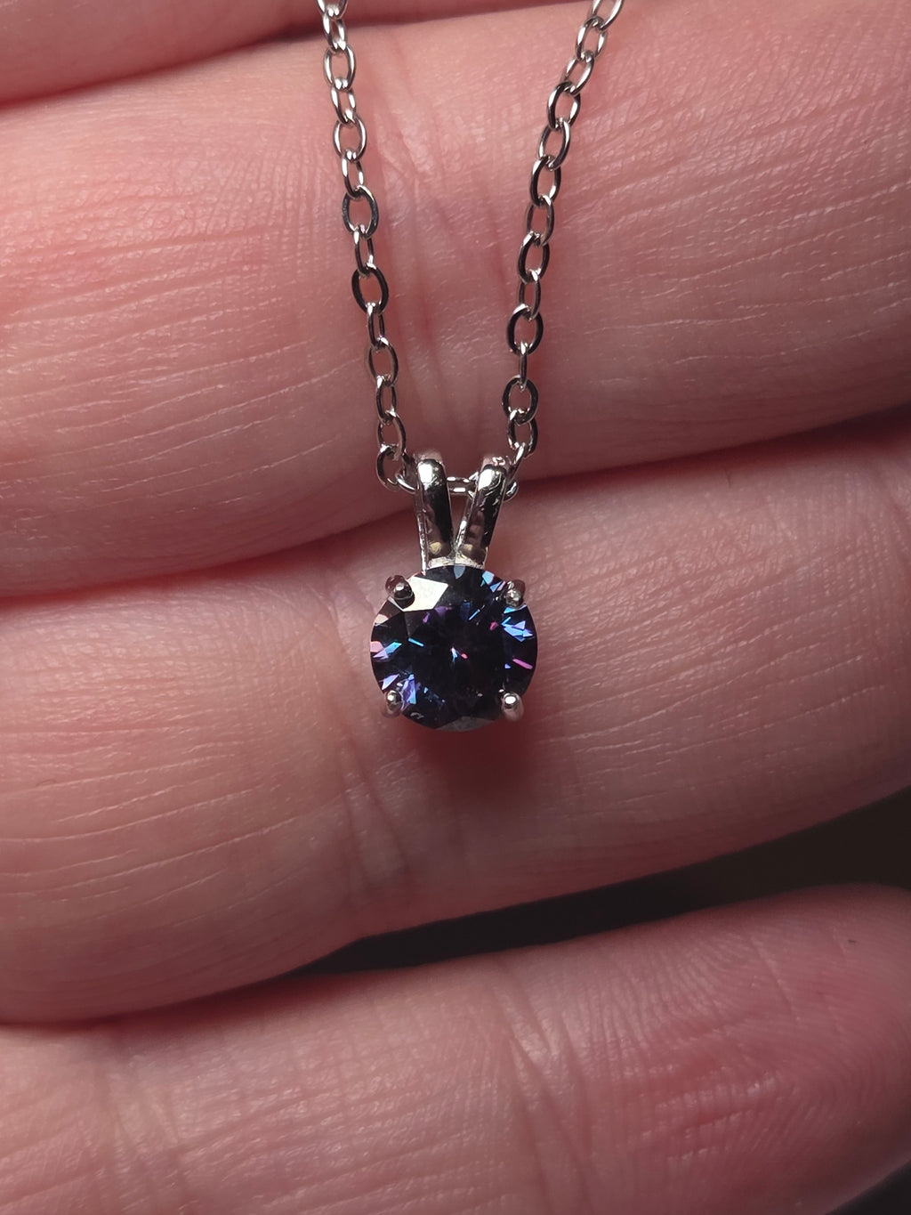 Purple Moissanite 2Carot diamond Necklace