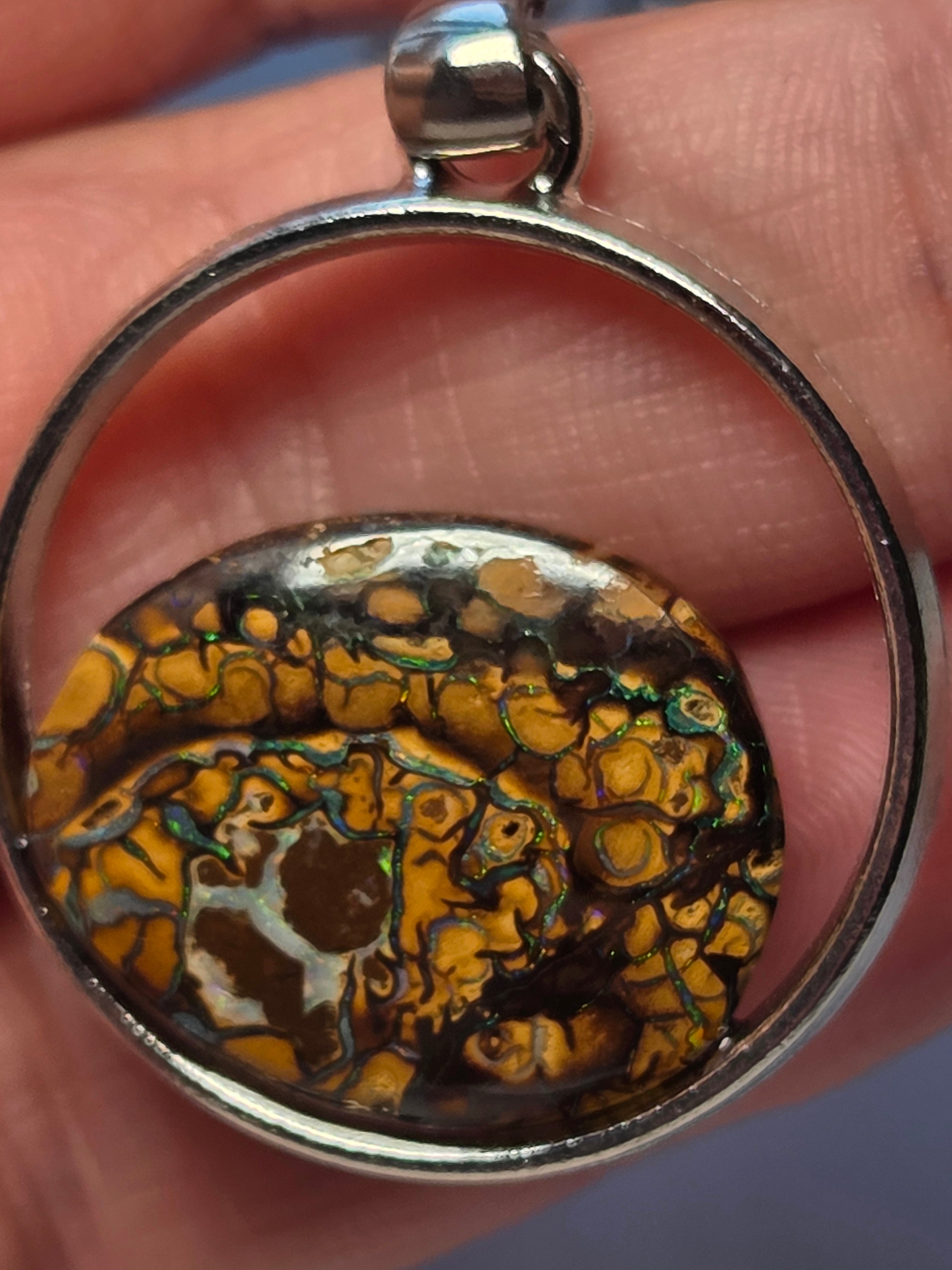 Australian bolder opal high-quality necklace