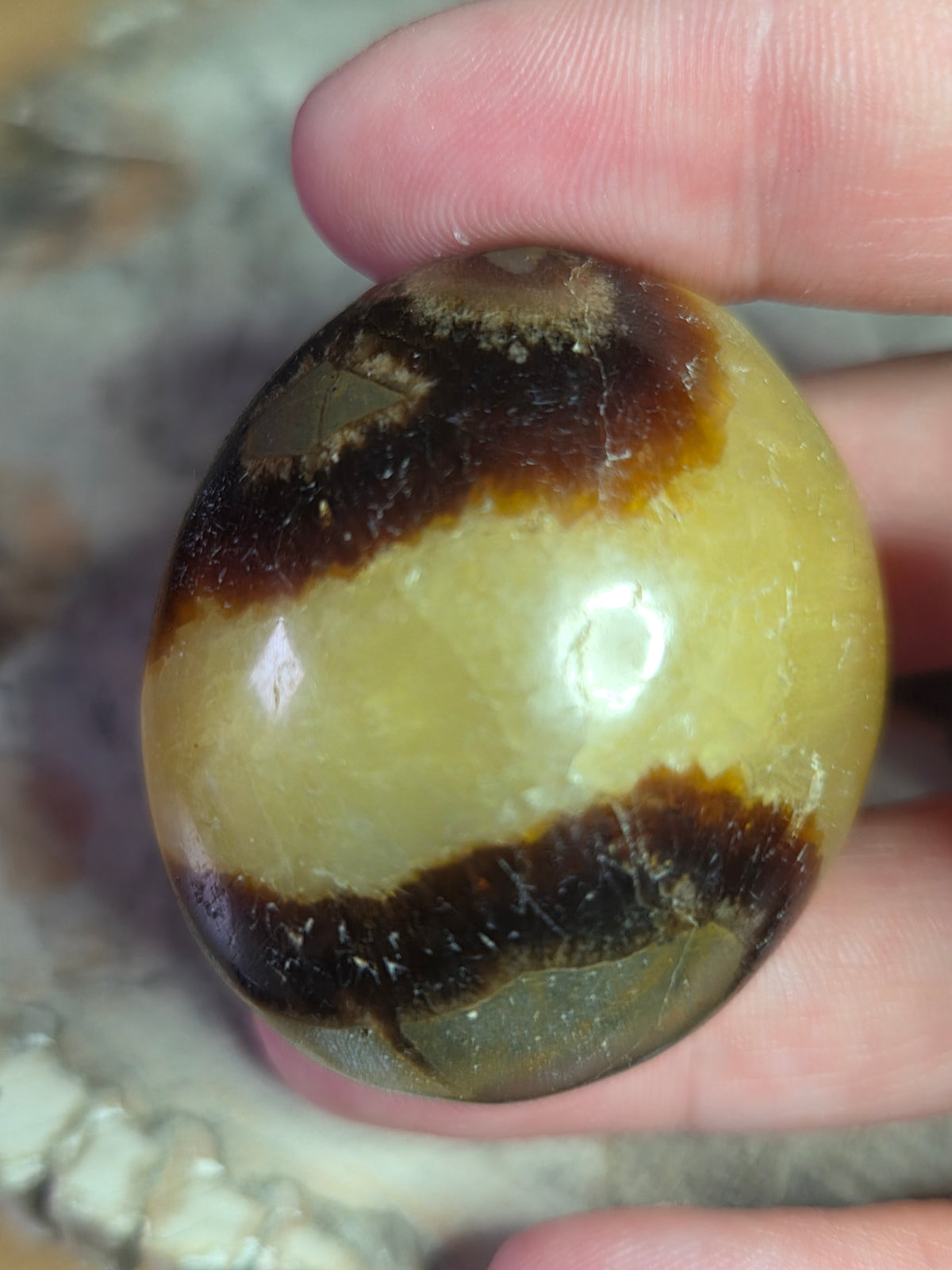 Septerian crystal palm stone