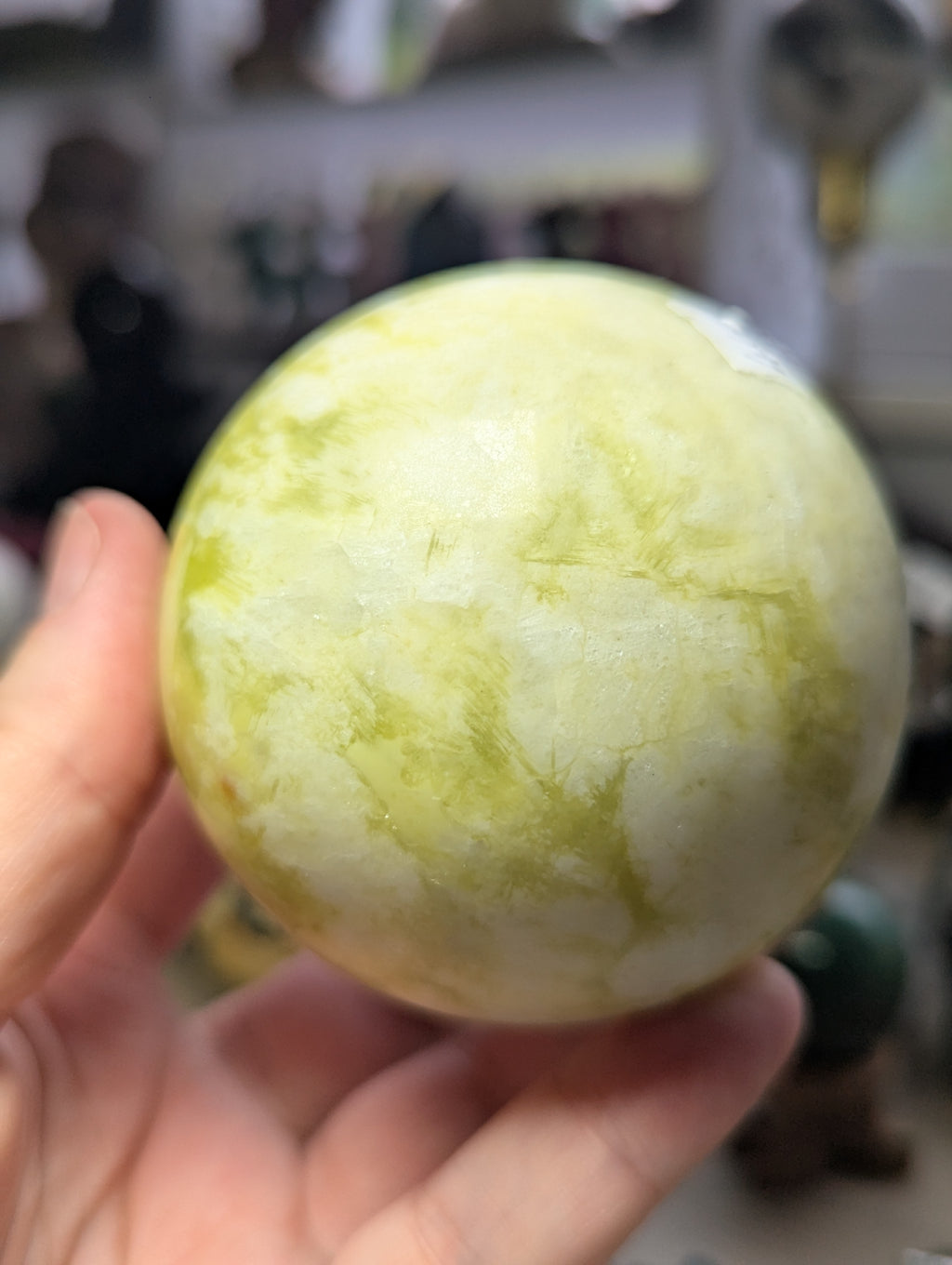 Lemon jade crystal sphere 6.6cm
