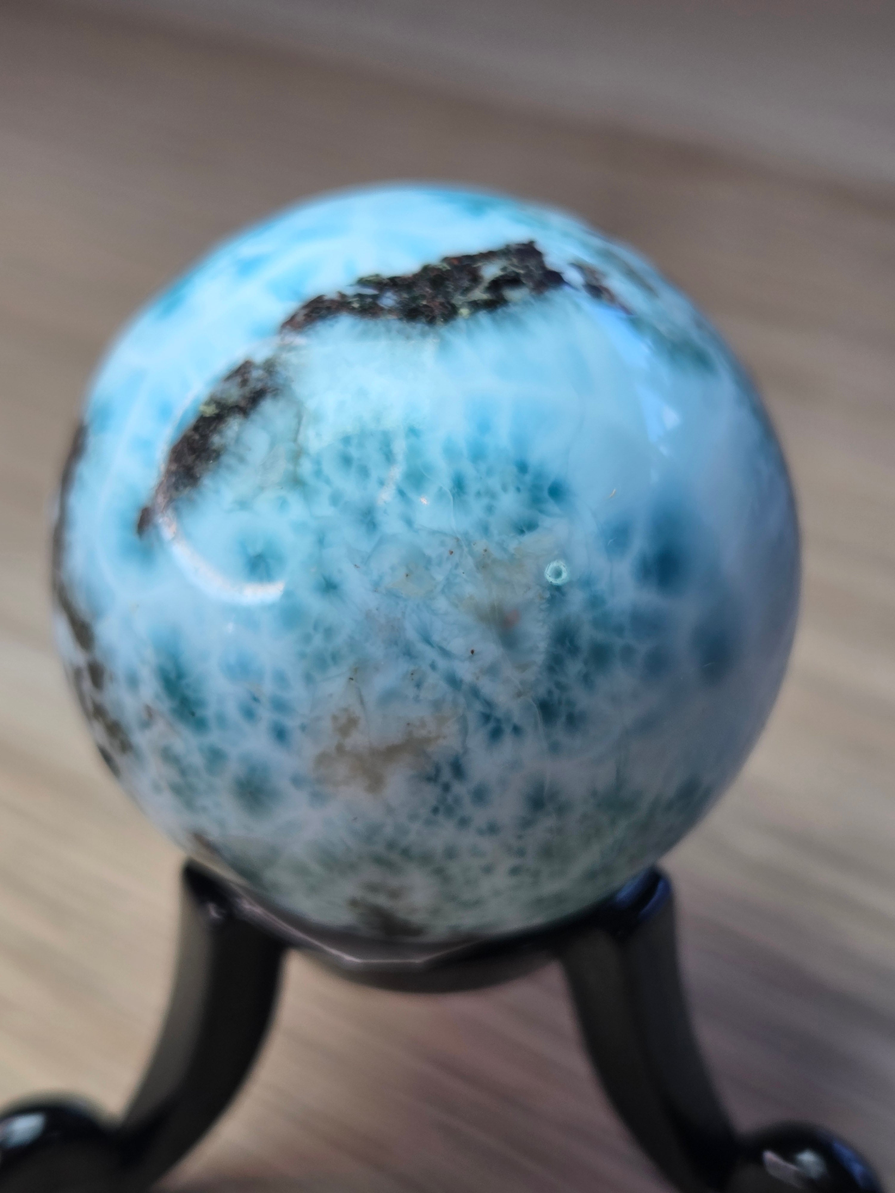 Larimar crystal sphere