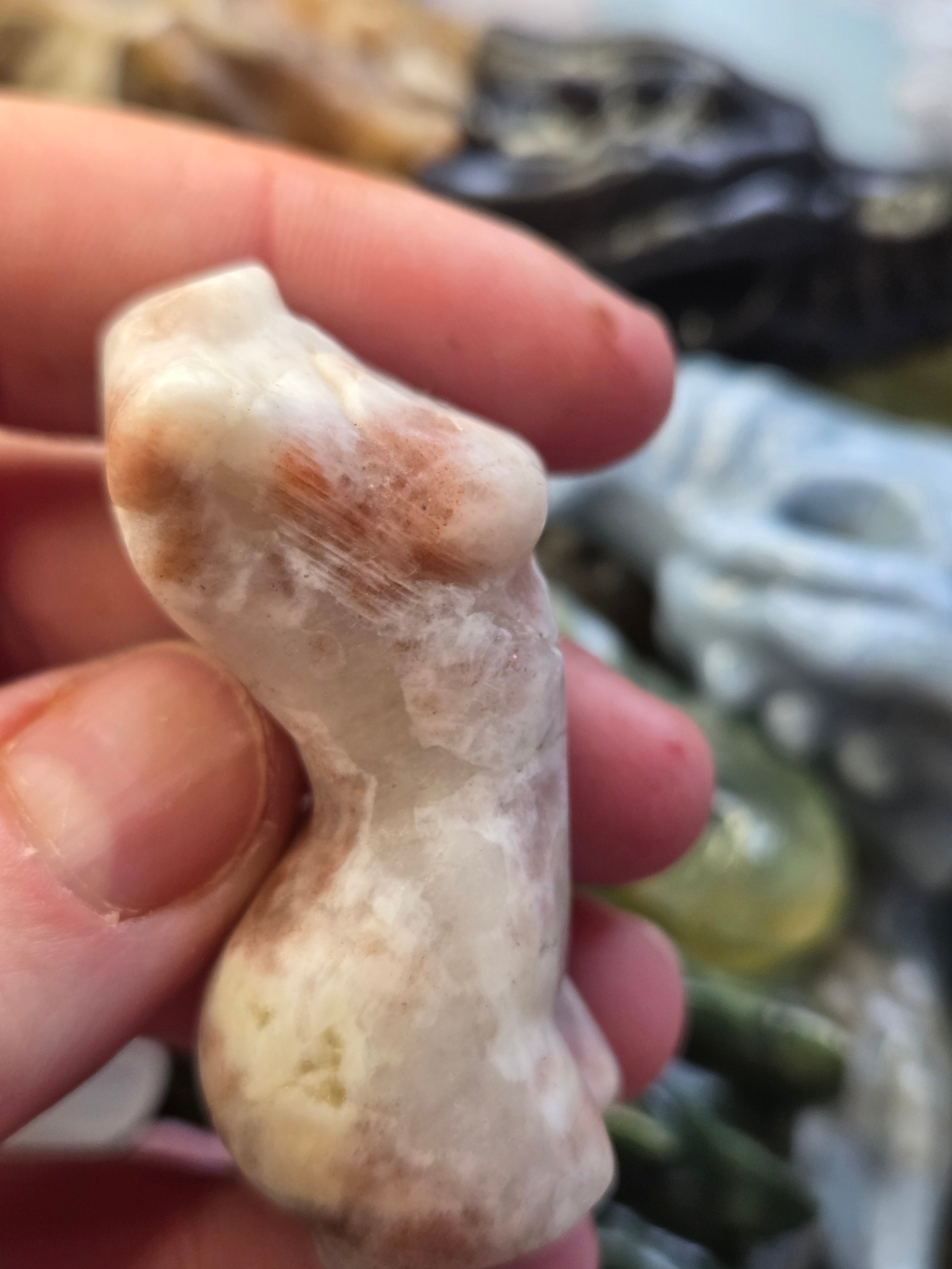 Sunstone crystal female body carving