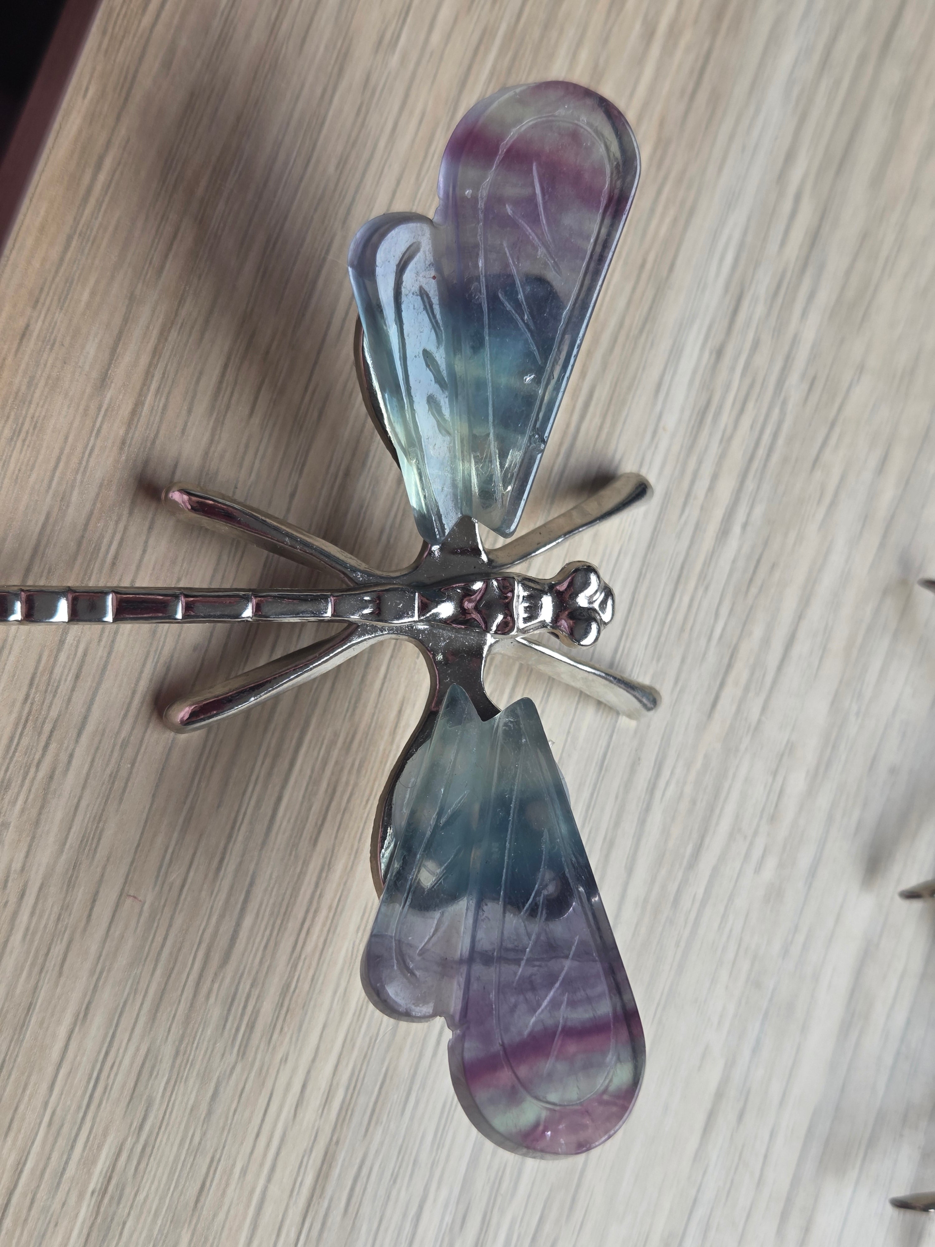 Crystal dragonfly carvings