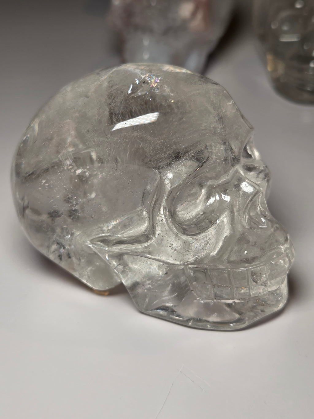 Stunning Clear Quartz crystal Skull carving