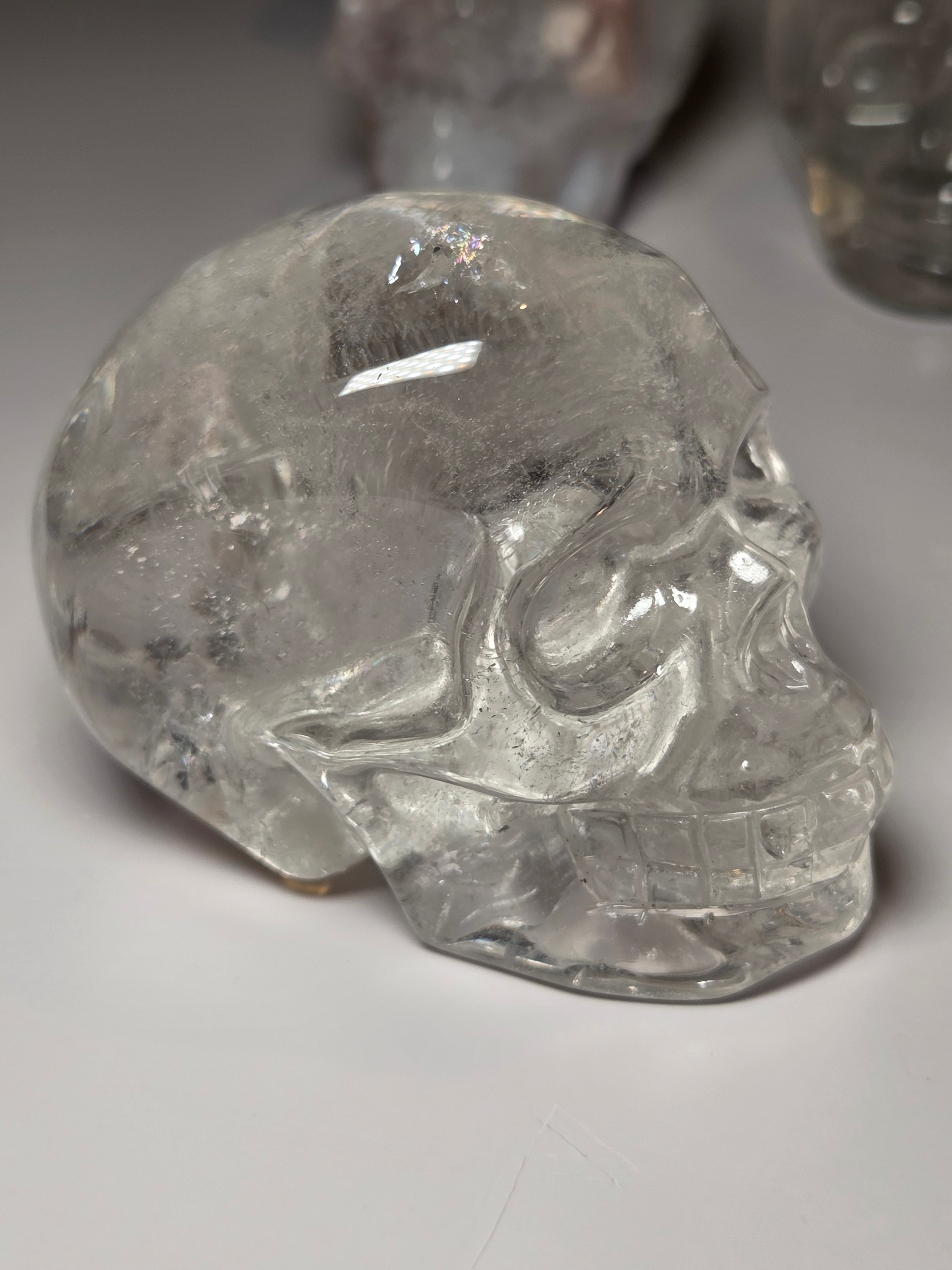 Stunning Clear Quartz crystal Skull carving