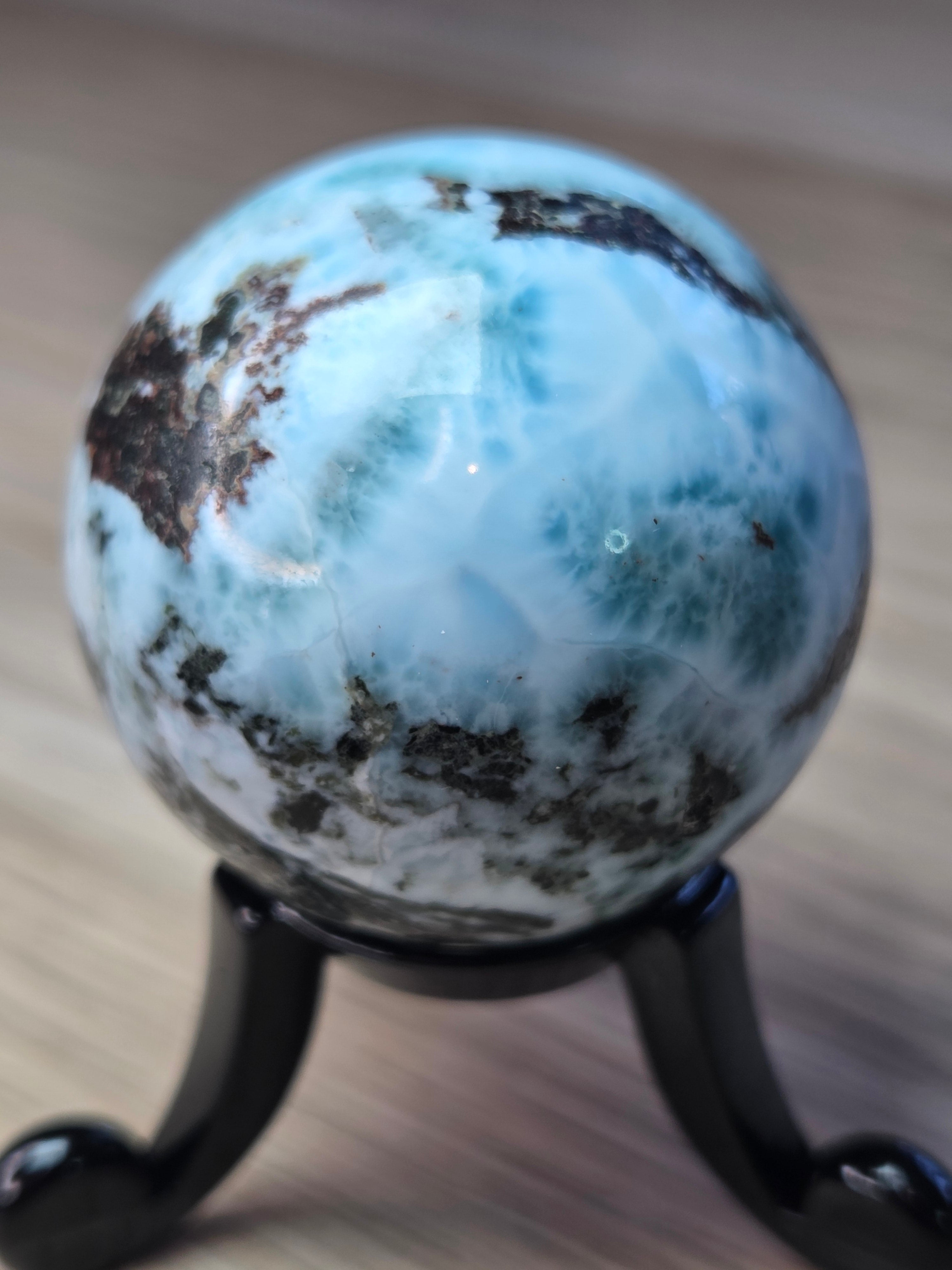 Larimar crystal sphere